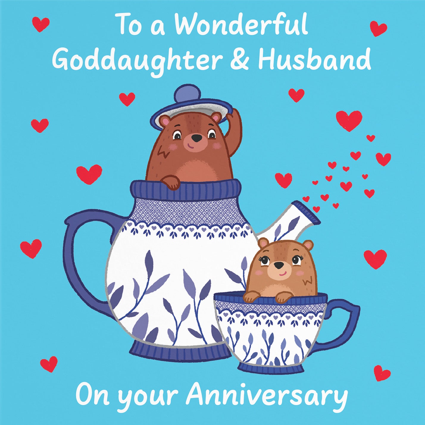 Goddaughter And Husband Anniversary Card Teapot Love Story - Default Title (B0DHWC8FQR)