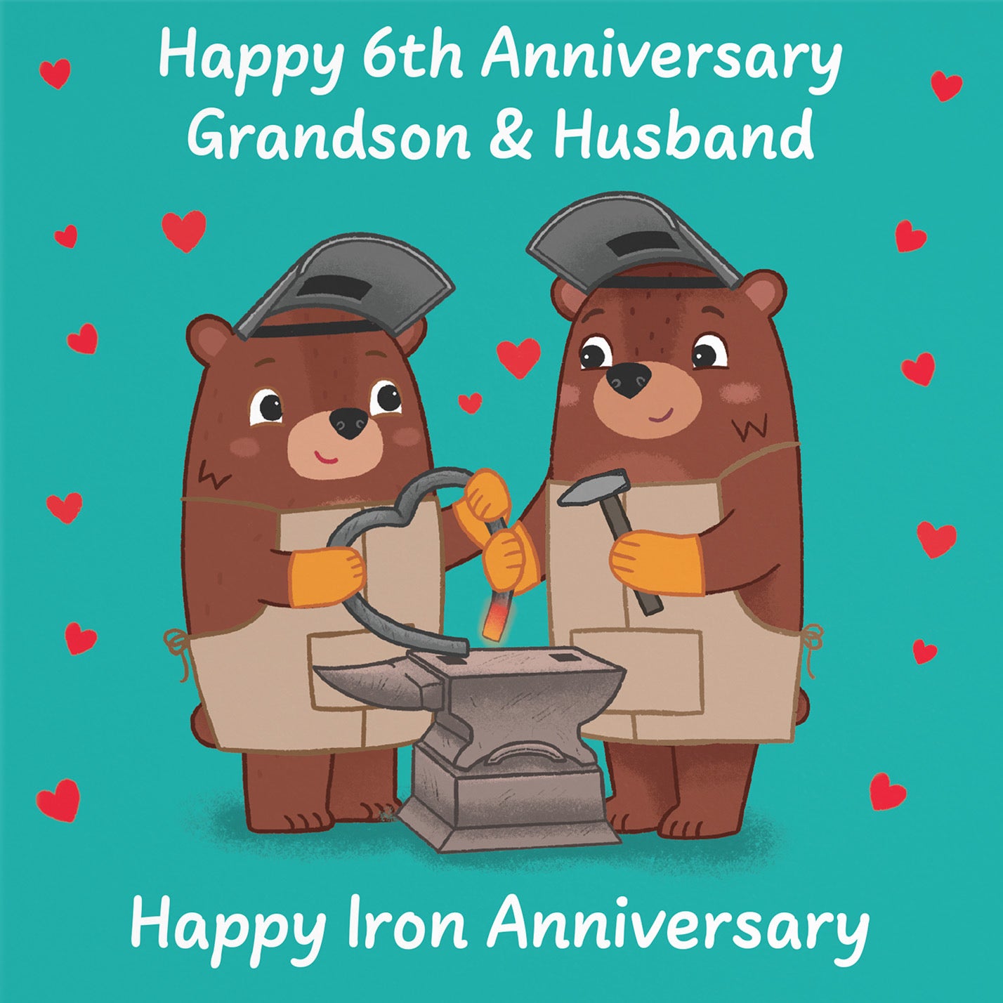 6th Grandson And Husband Anniversary Card Love Story - Default Title (B0DHWCBCH4)