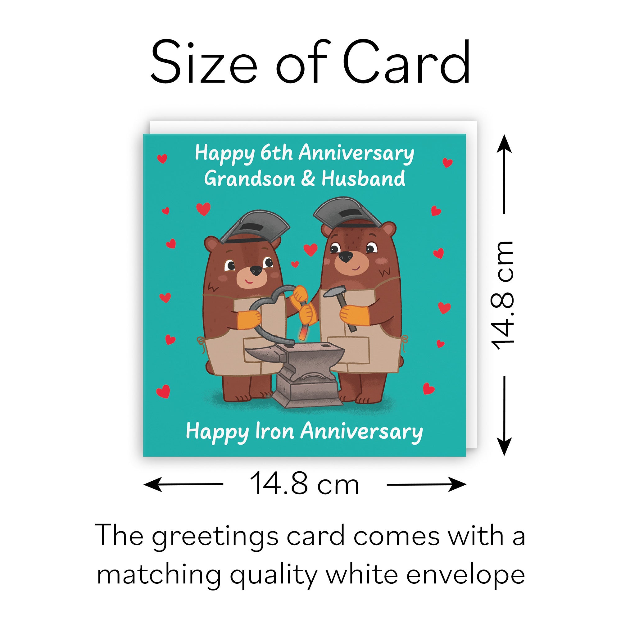 6th Grandson And Husband Anniversary Card Love Story - Default Title (B0DHWCBCH4)