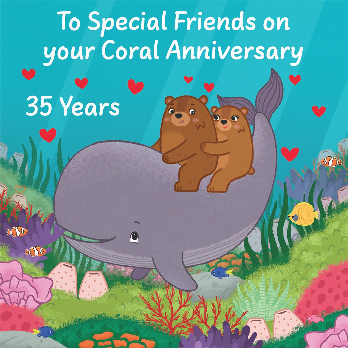 35th Special Friends Anniversary Card Love Story - Default Title (B0DHWCFVWT)