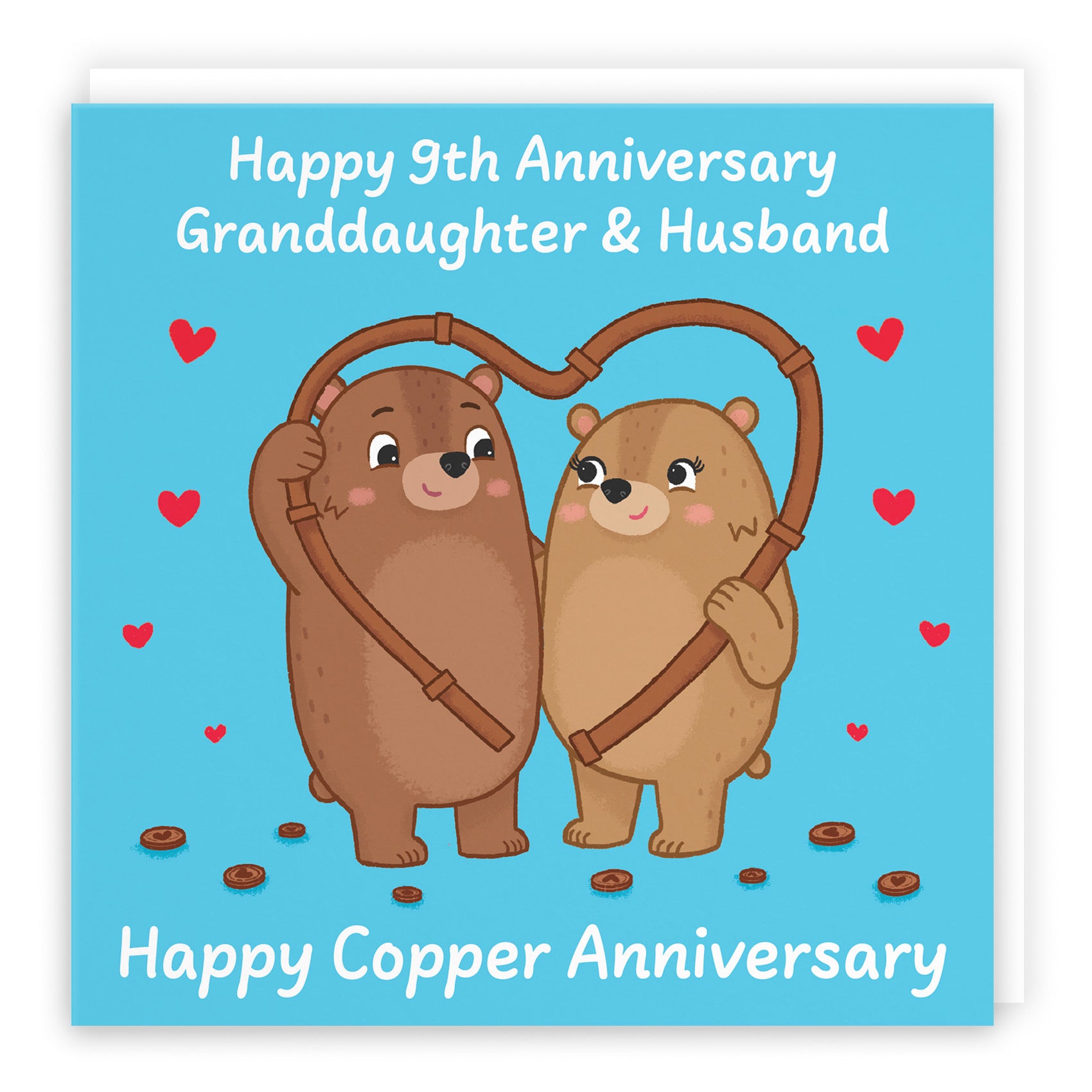9th Granddaughter And Husband Anniversary Card Love Story - Default Title (B0DHWCP9TV)