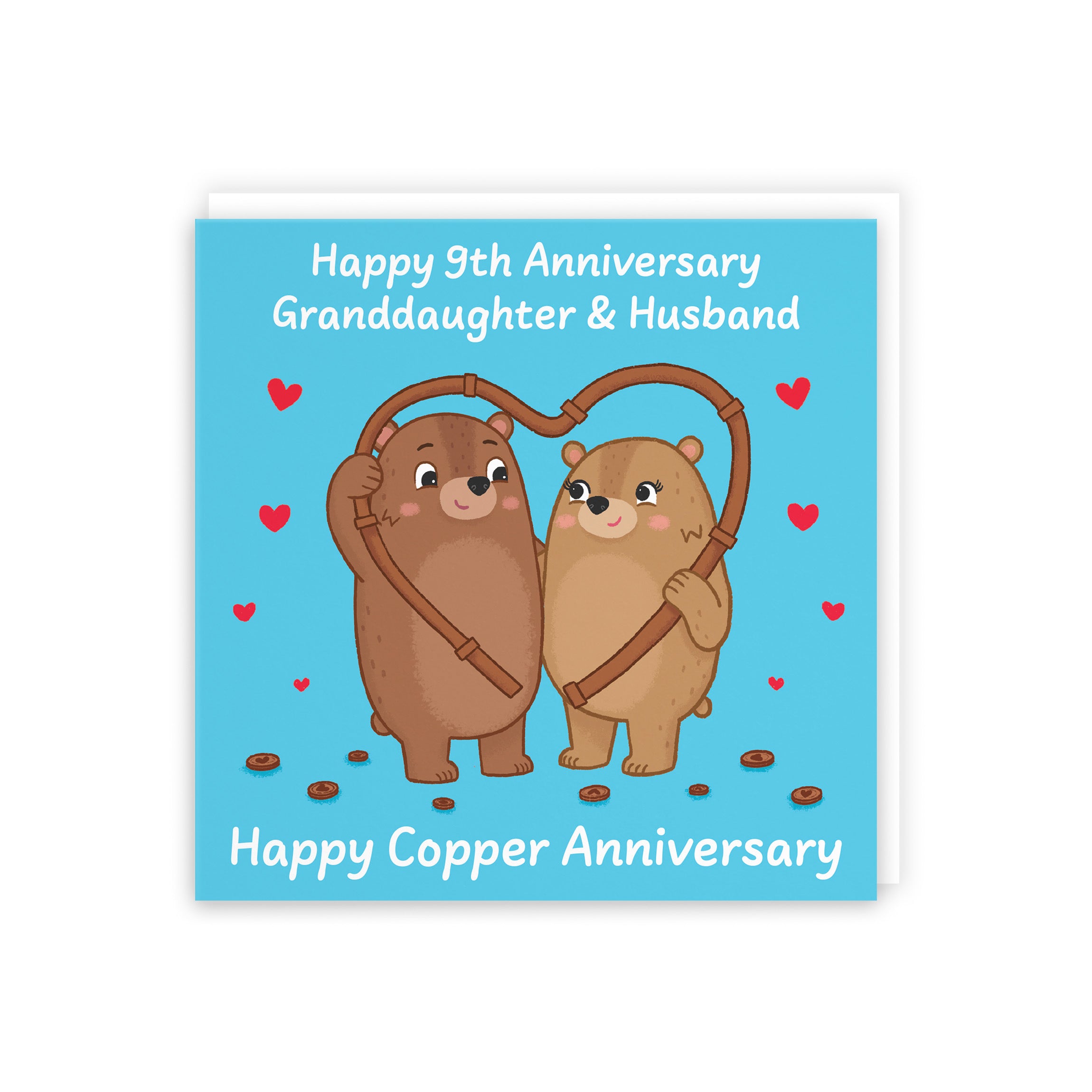 9th Granddaughter And Husband Anniversary Card Love Story - Default Title (B0DHWCP9TV)