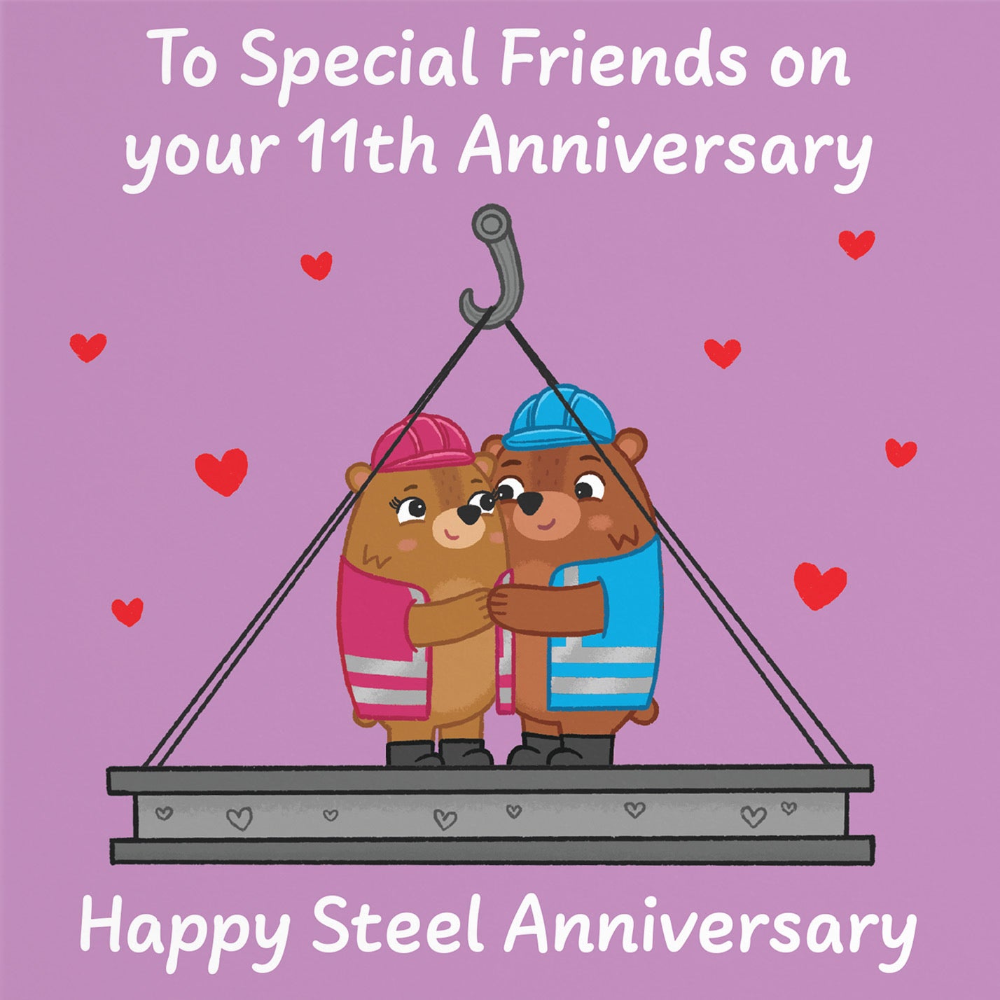 11th Special Friends Anniversary Card Love Story - Default Title (B0DHWD69BL)