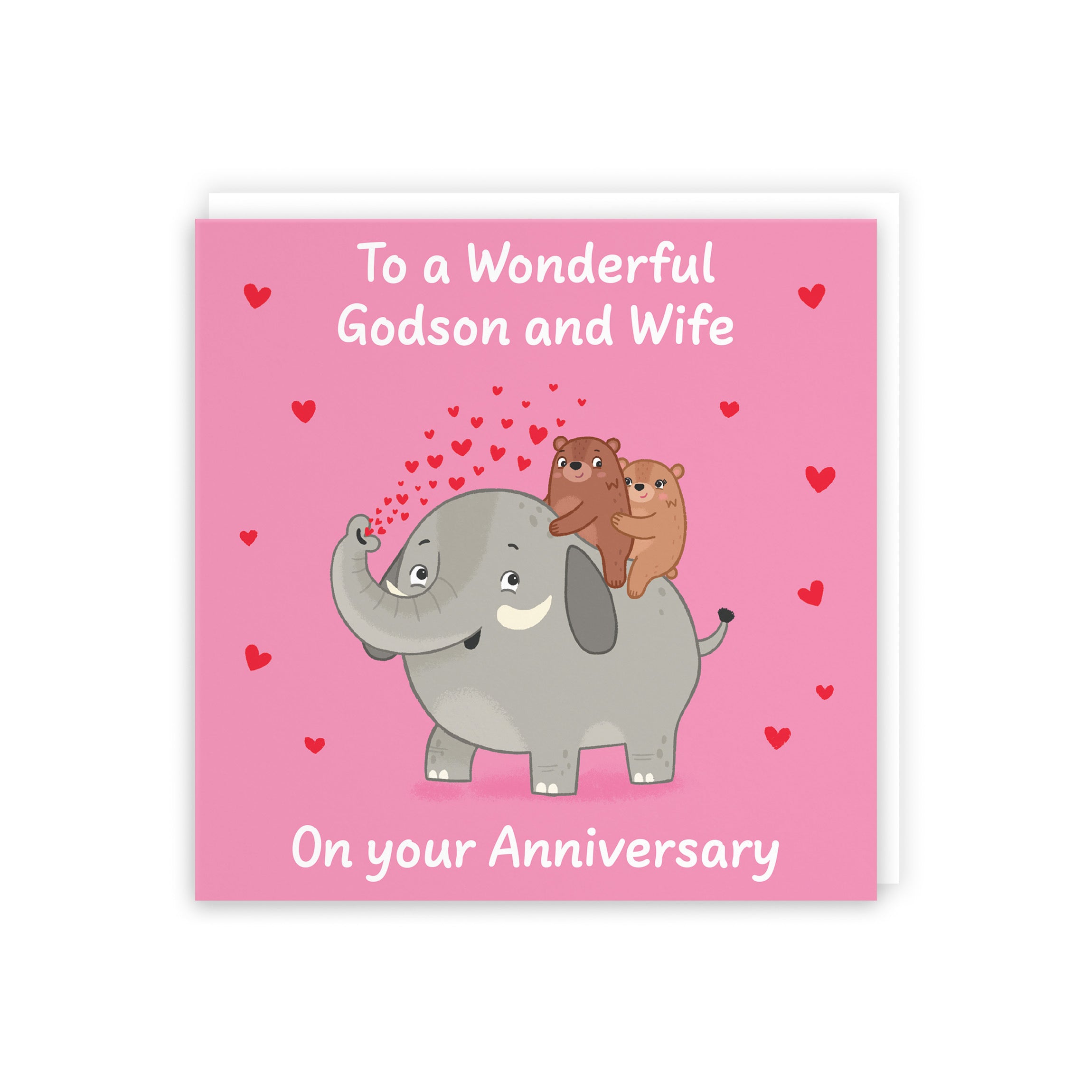 Godson And Wife Anniversary Card Elephant Love Story - Default Title (B0DHWDHH2G)