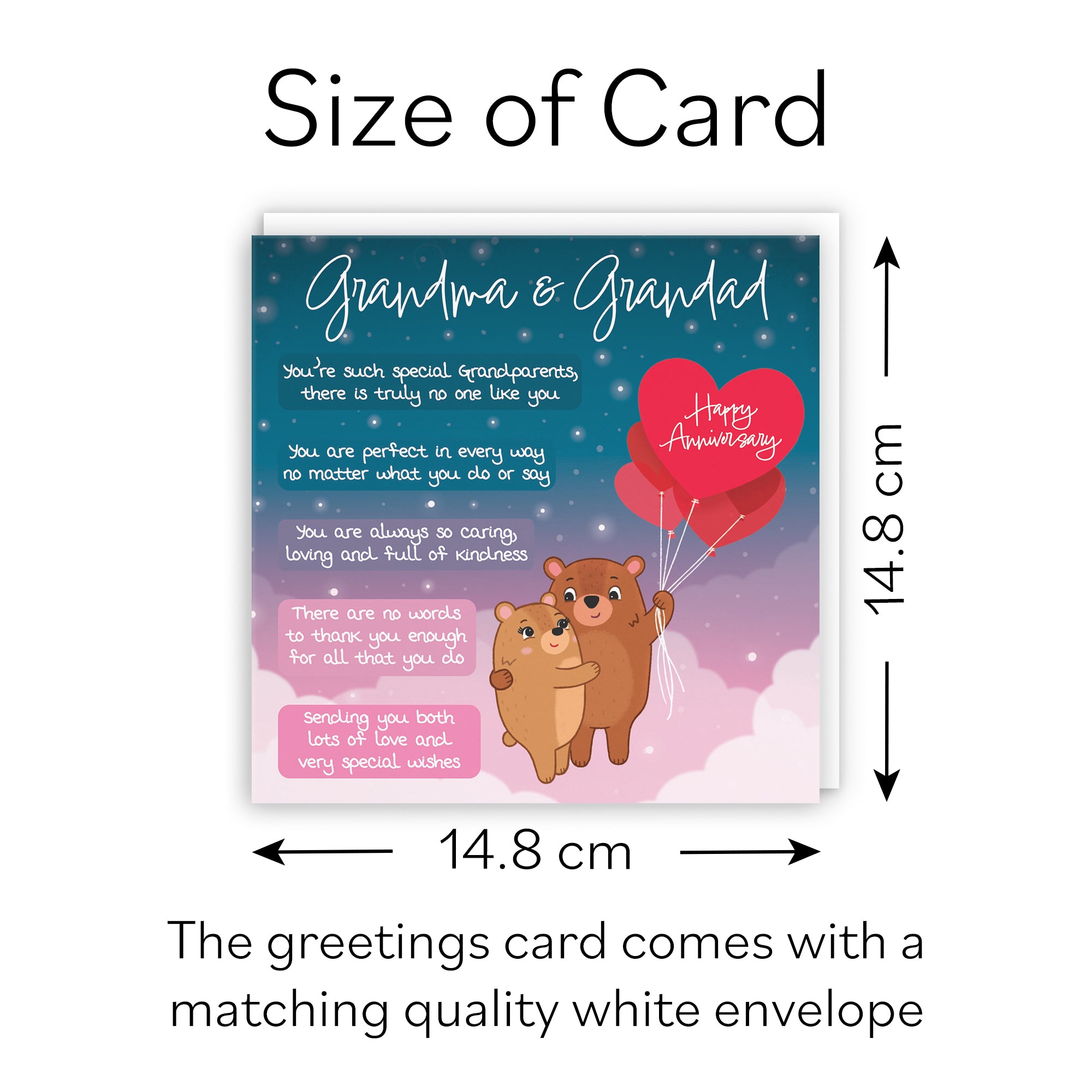 Grandma And Grandad Poem Anniversary Card Starry Night Cute Bears