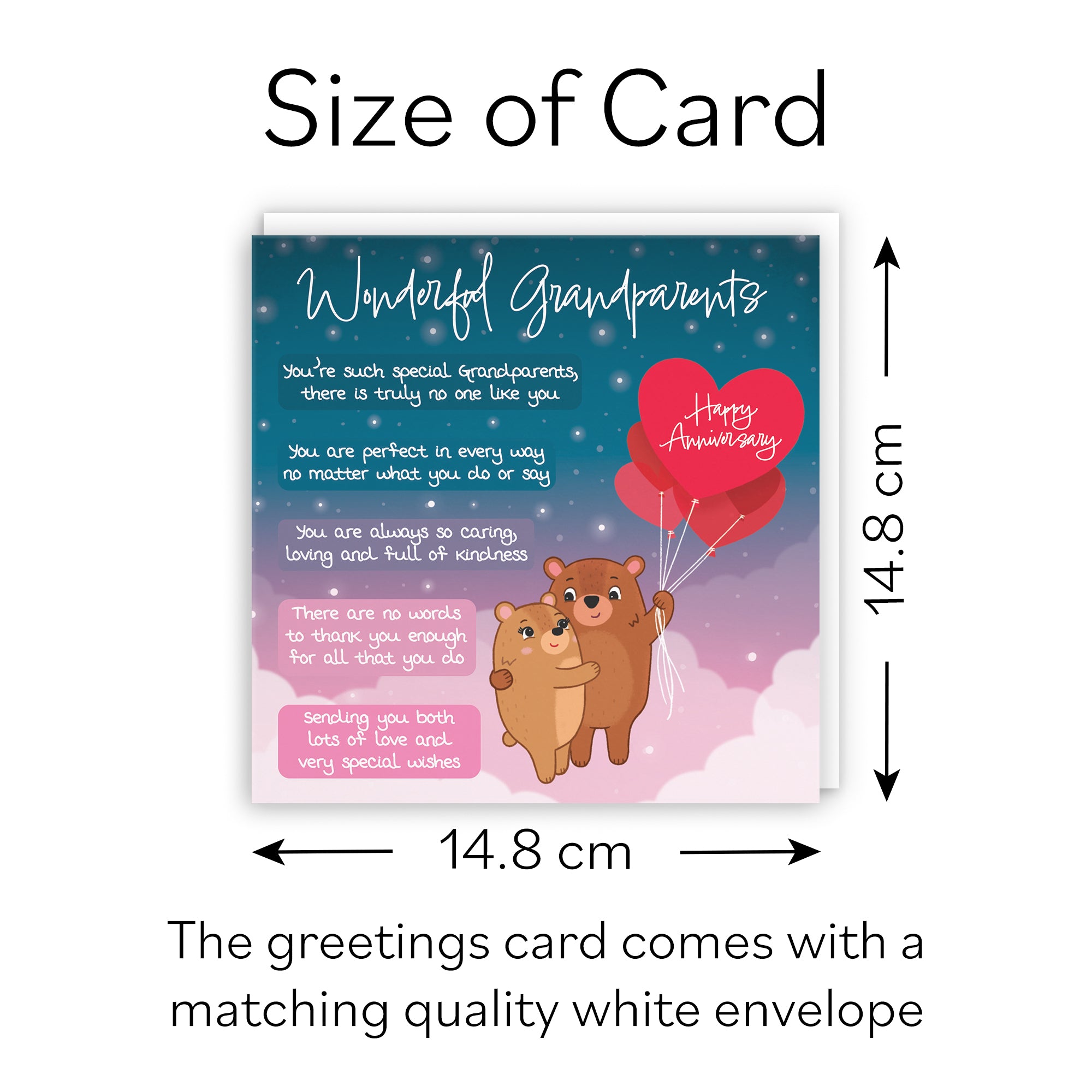 Grandparents Anniversary Card Starry Night Cute Bears