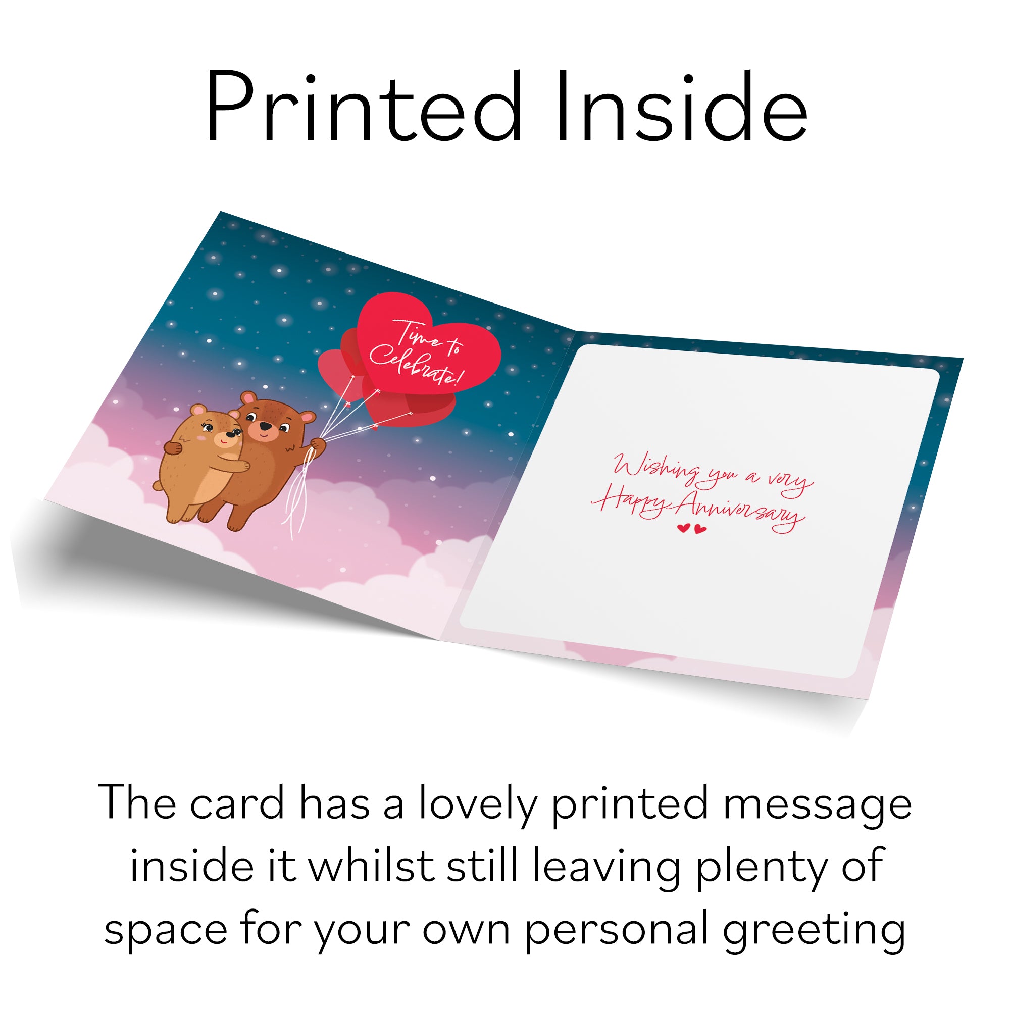 Grandparents Anniversary Card Starry Night Cute Bears