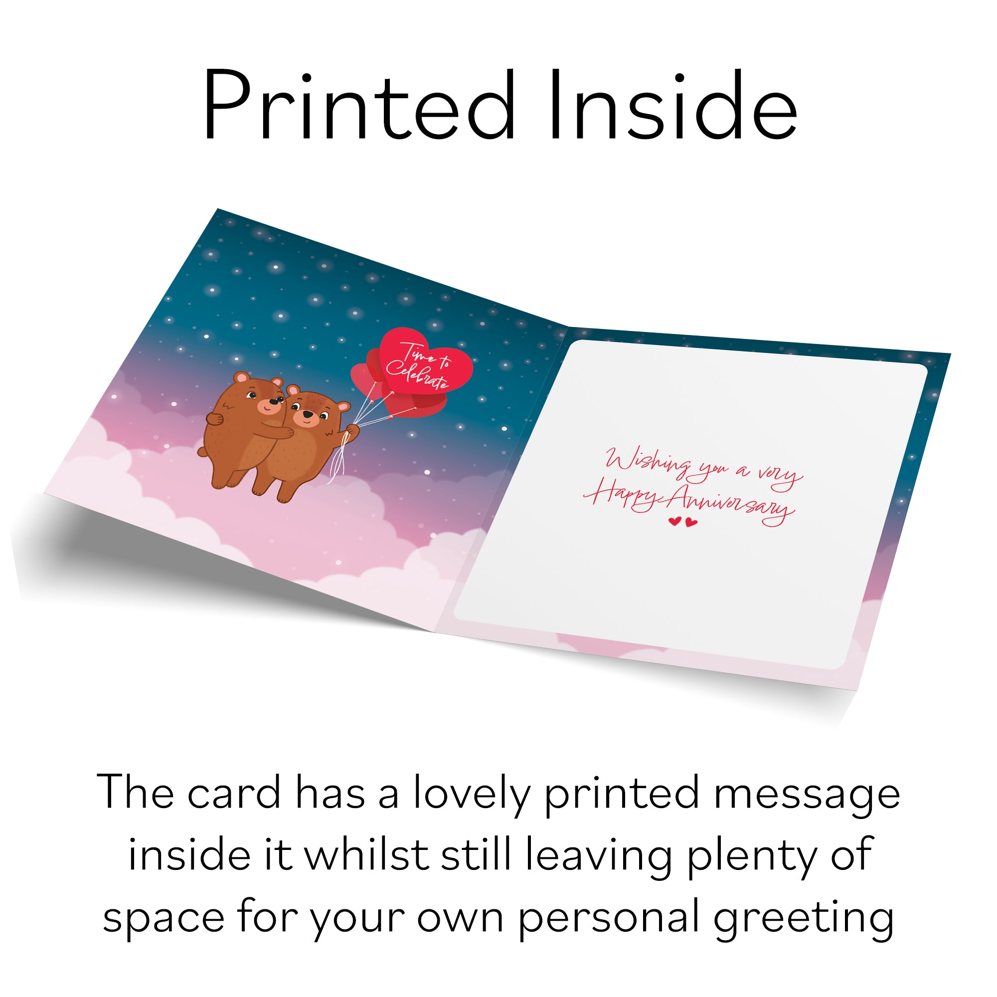 Grandson And Husband Poem Anniversary Card Starry Night Cute Bears