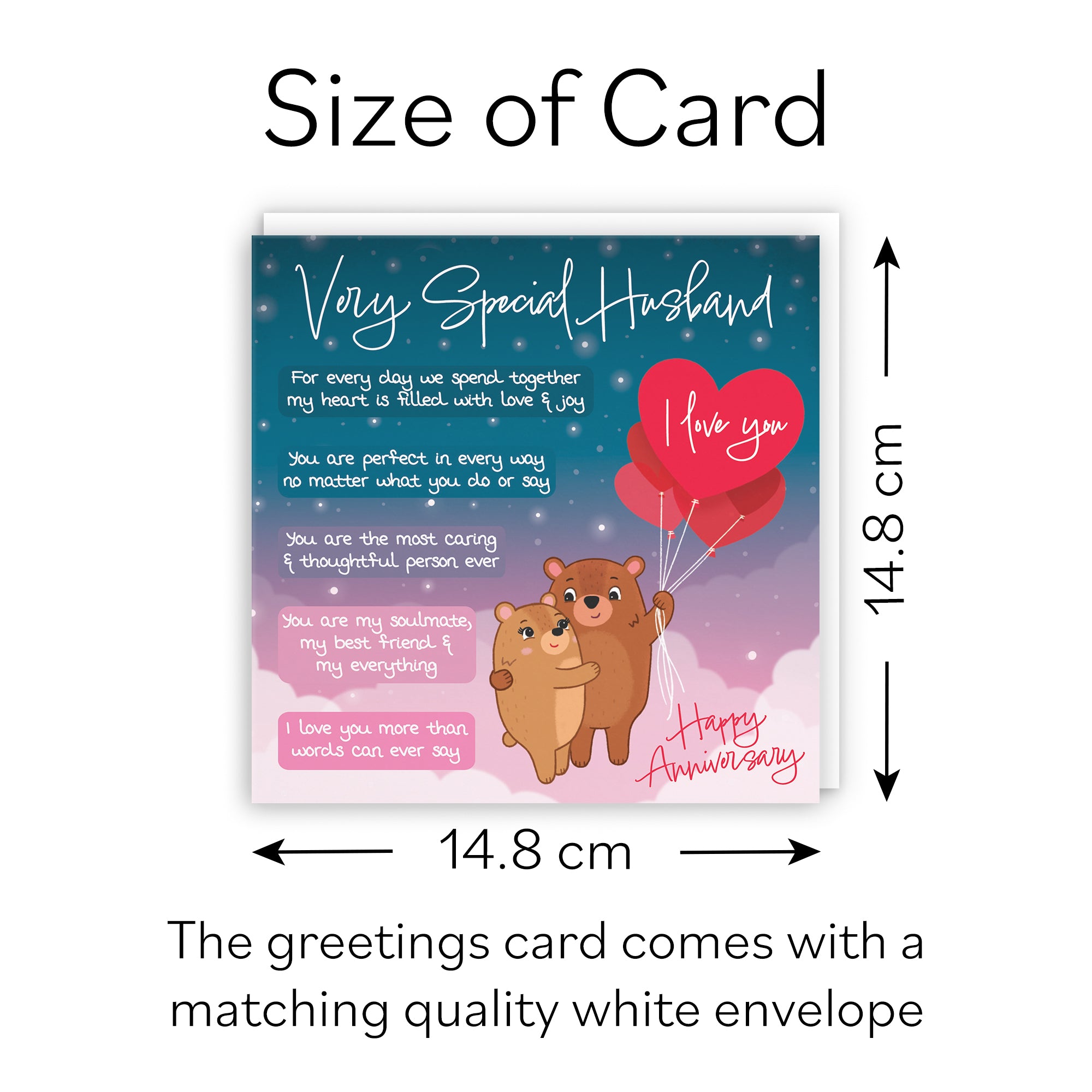 Husband Anniversary Card Starry Night Cute Bears