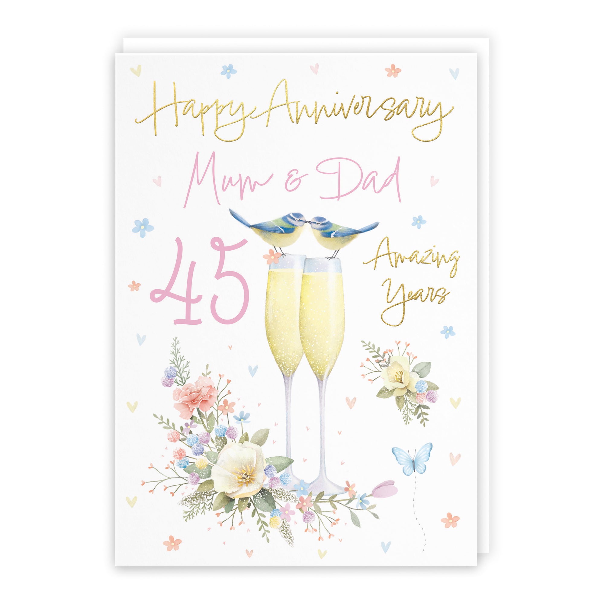 45th Mum And Dad Anniversary Card Champagne Flutes Milo's Gallery