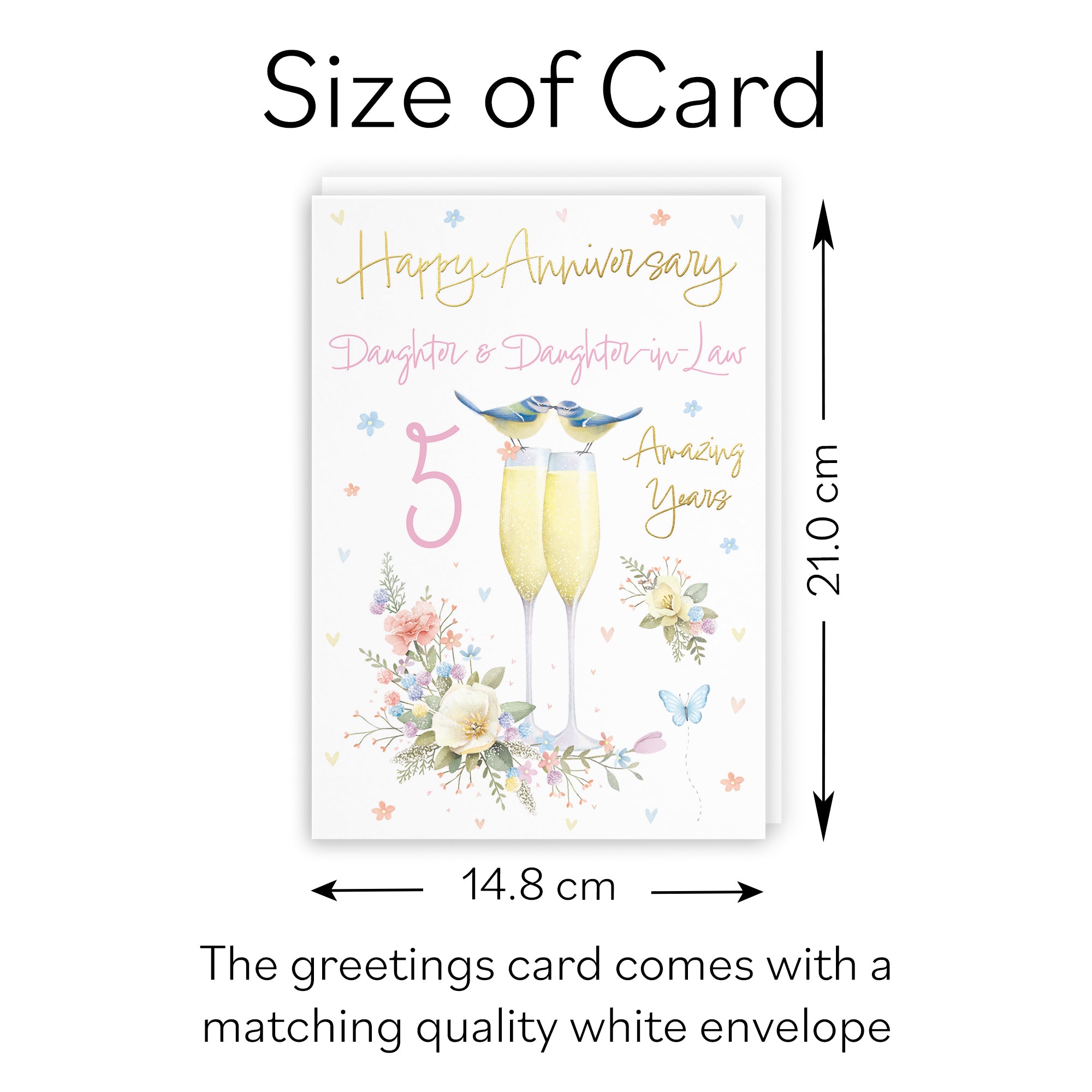 5th Daughter And Daughter-in-Law Anniversary Card Champagne Flutes Milo's Gallery