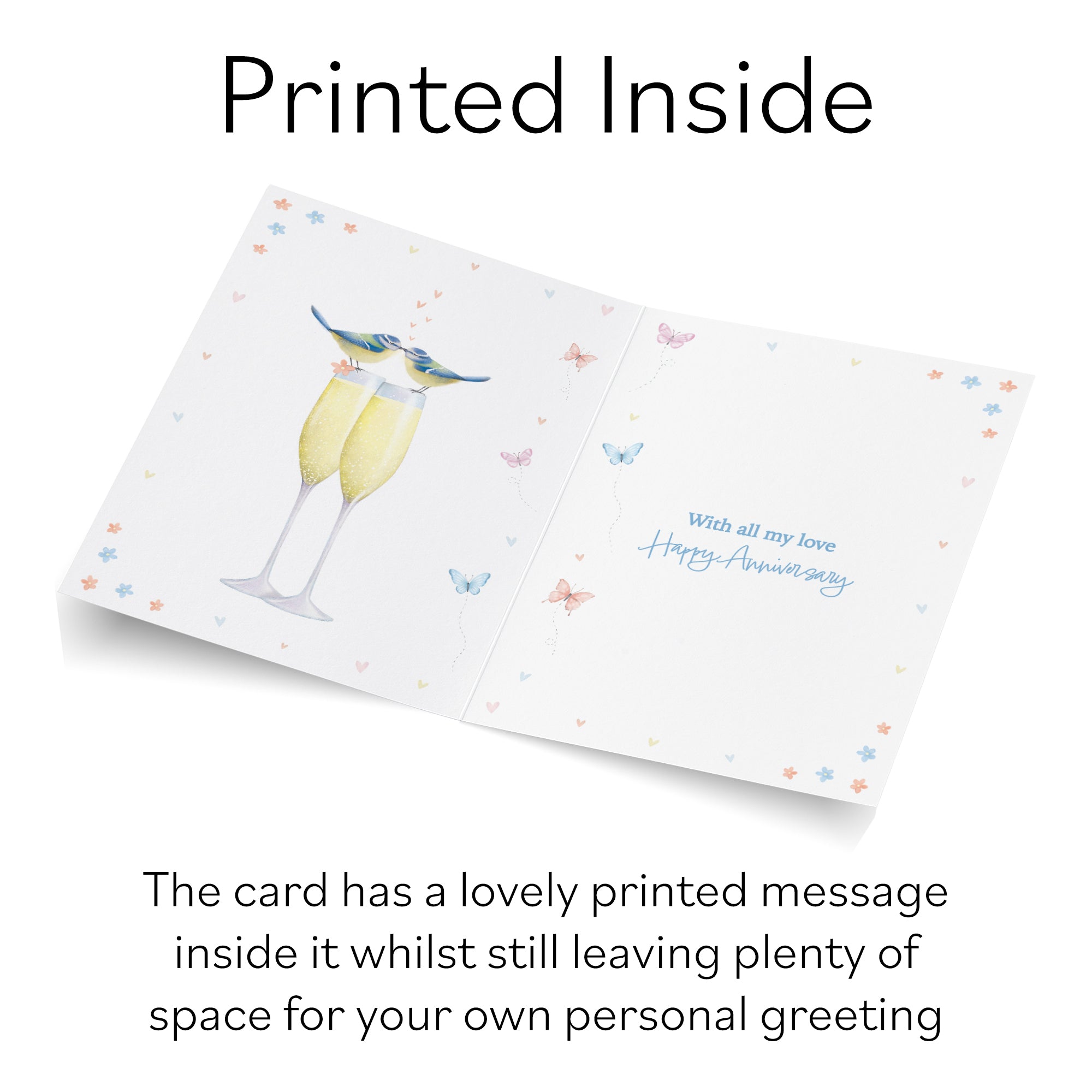 5th Husband Anniversary Card Champagne Flutes Milo's Gallery