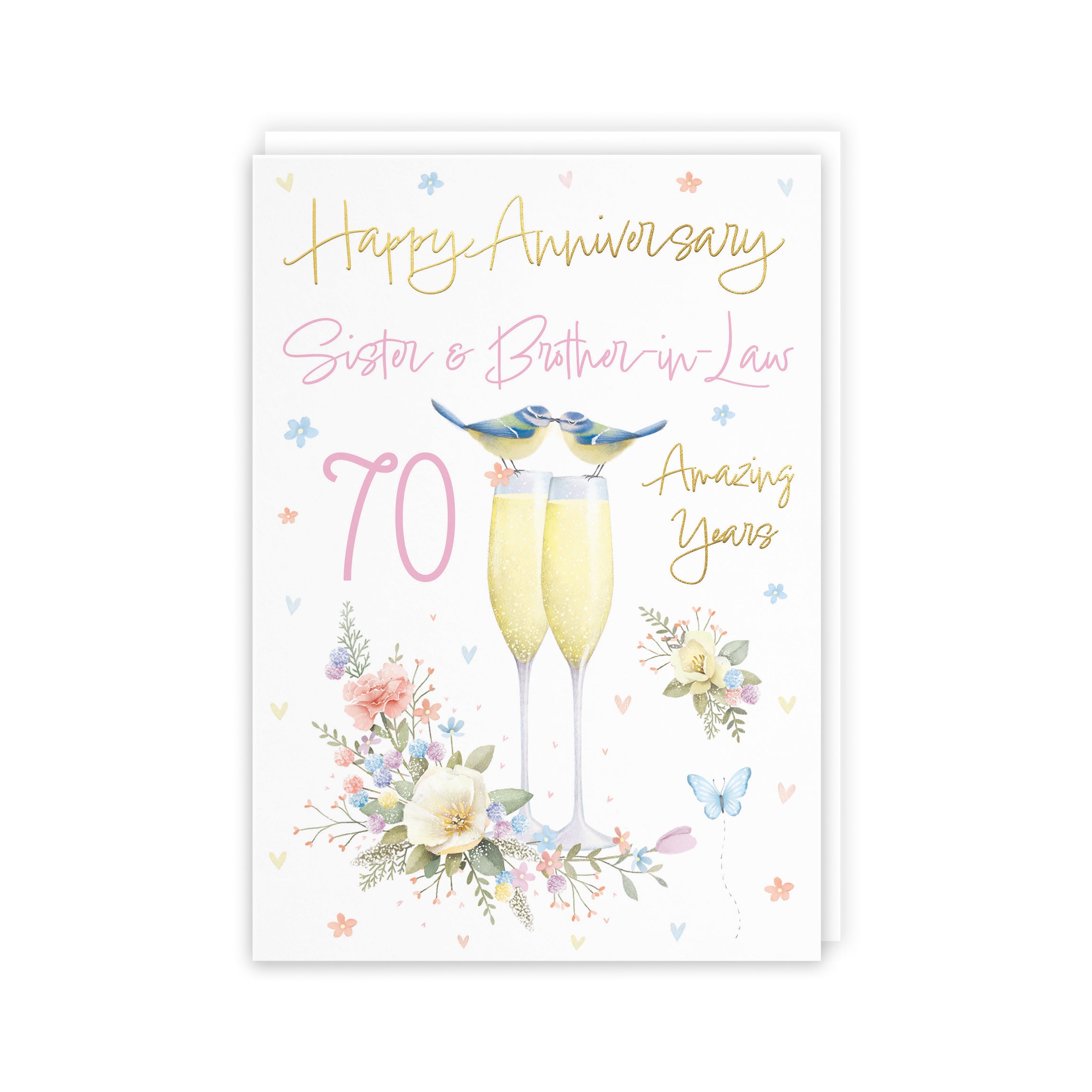 70th Sister And Brother-in-Law Anniversary Card Champagne Flutes Milo's Gallery