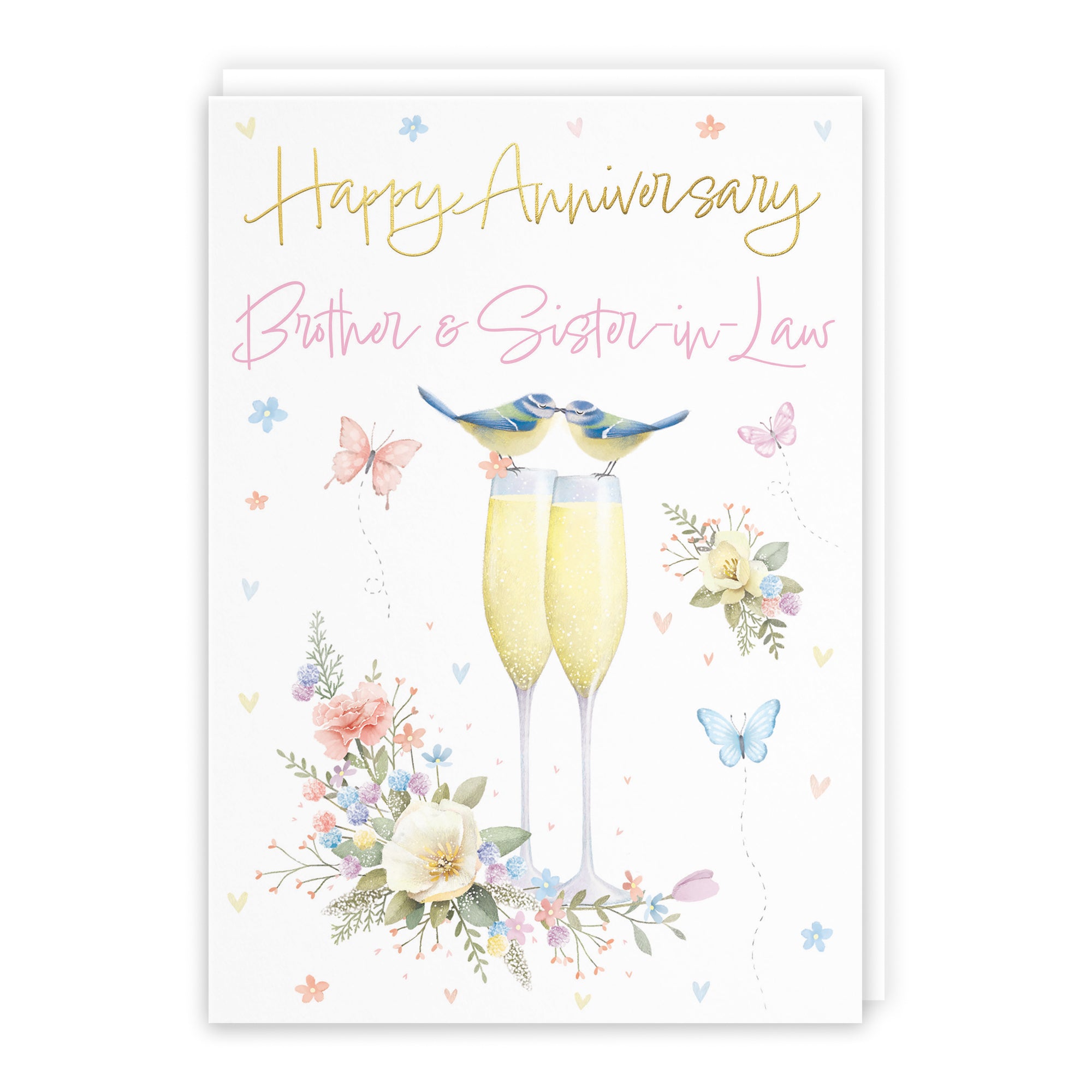 Brother And Sister-in-Law Anniversary Card Champagne Flutes Milo's Gallery