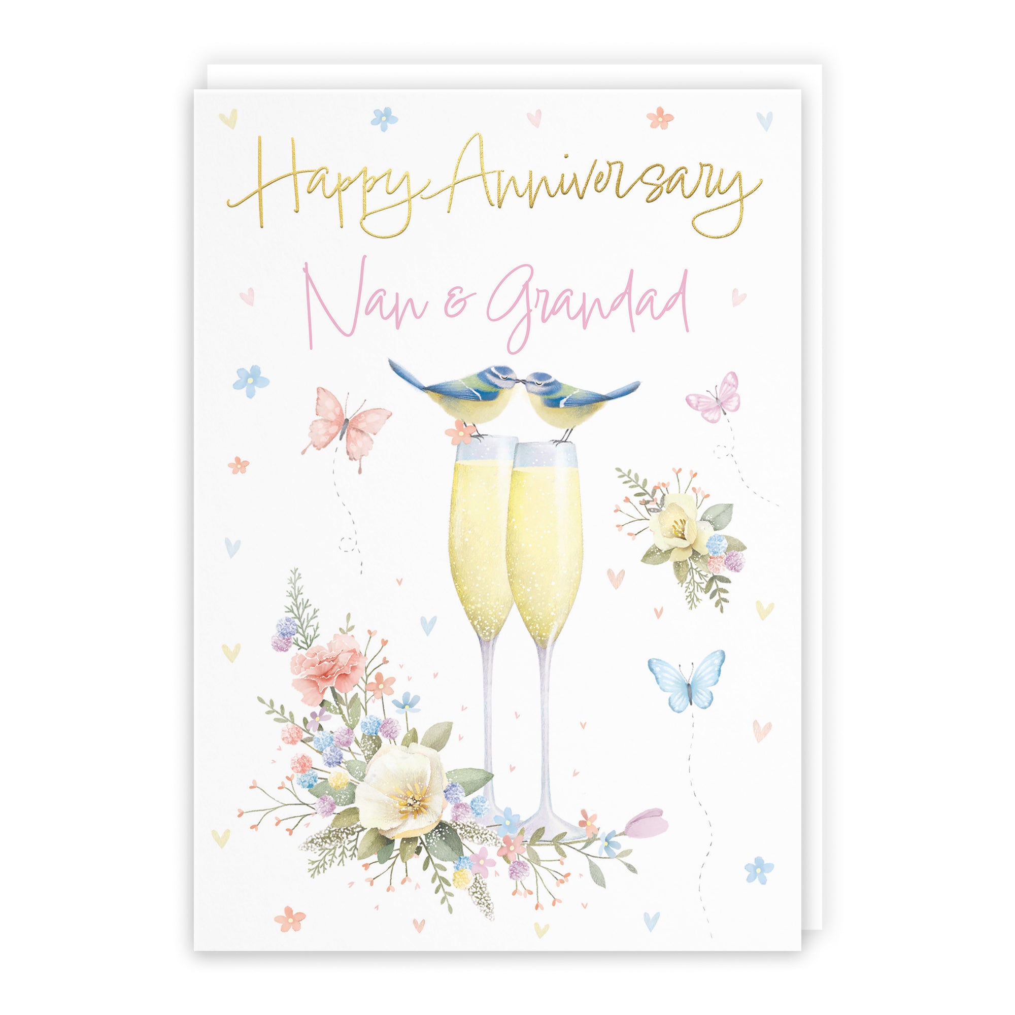 Nan And Grandad Anniversary Card Champagne Flutes Milo's Gallery