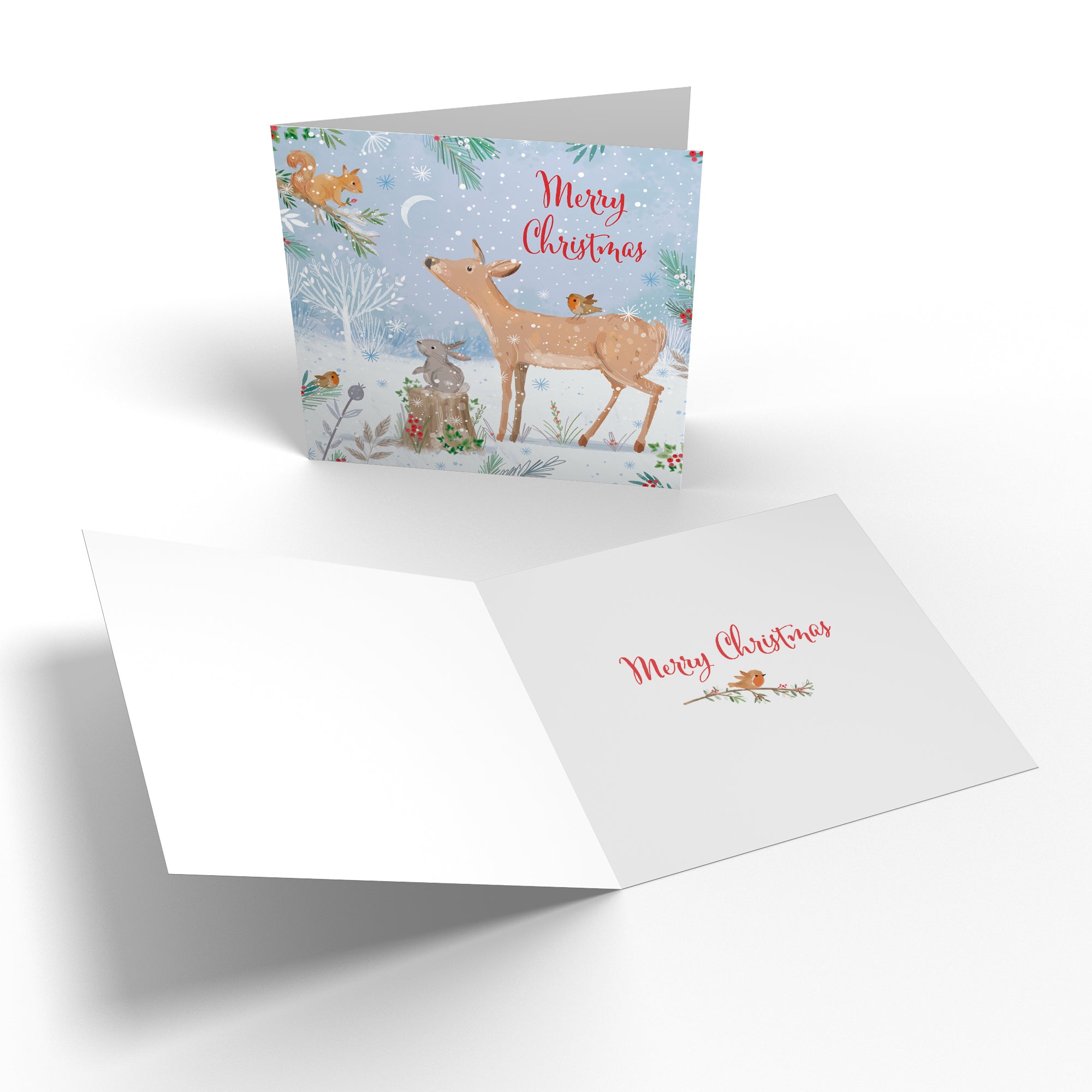 Merry Christmas Deer Family Fun Pack Of 10 Cards Nature's Treasures