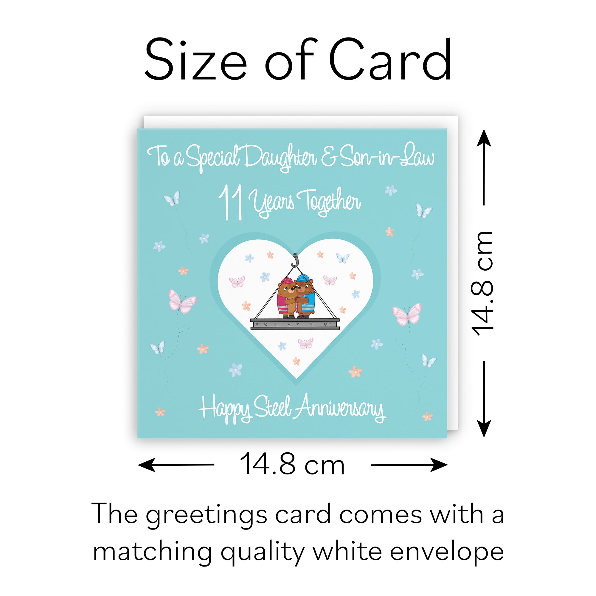 11th Daughter & Son-in-Law Anniversary Card Romantic Meadows