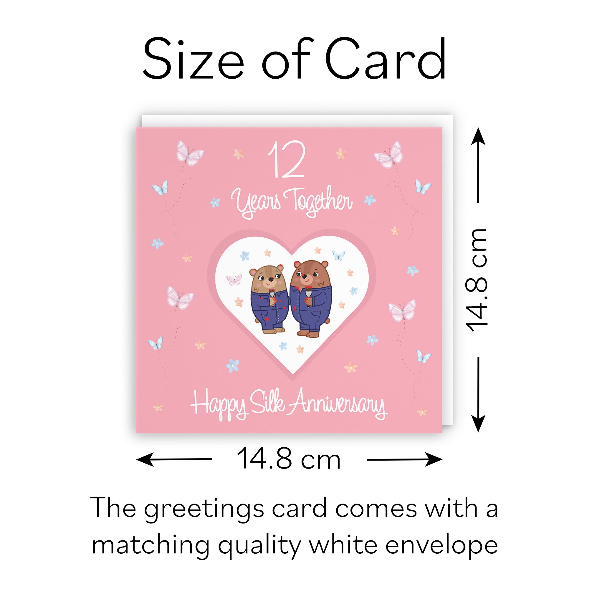 12th Anniversary Card Silk Romantic Meadows