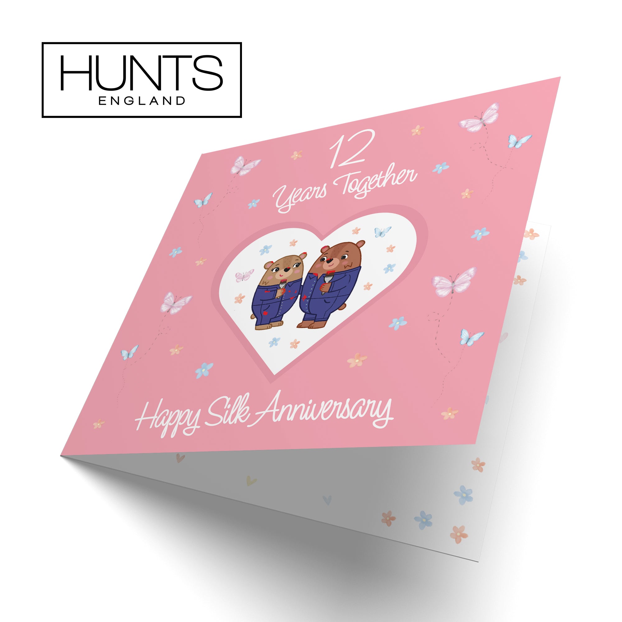 12th Anniversary Card Silk Romantic Meadows