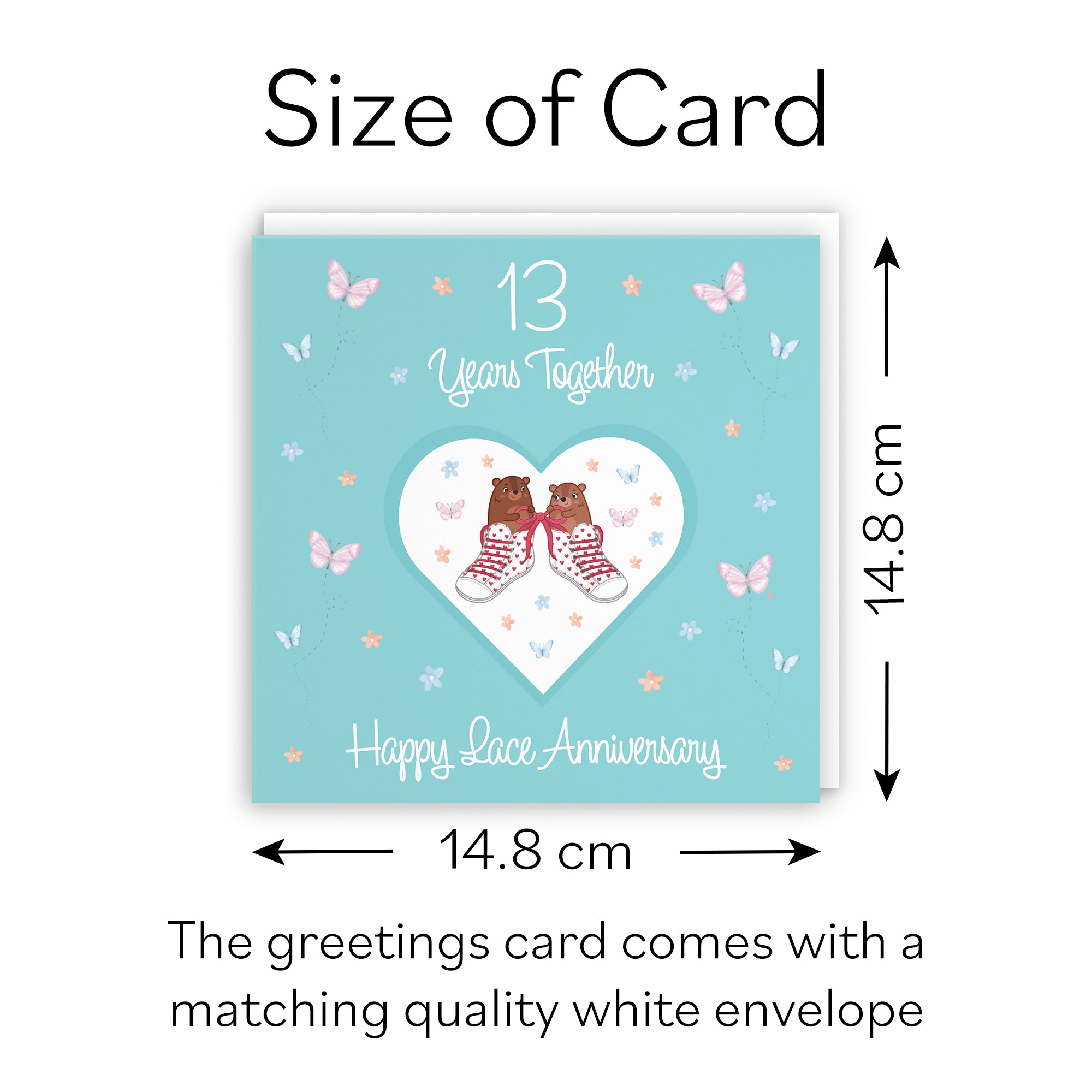13th Anniversary Card Lace Romantic Meadows