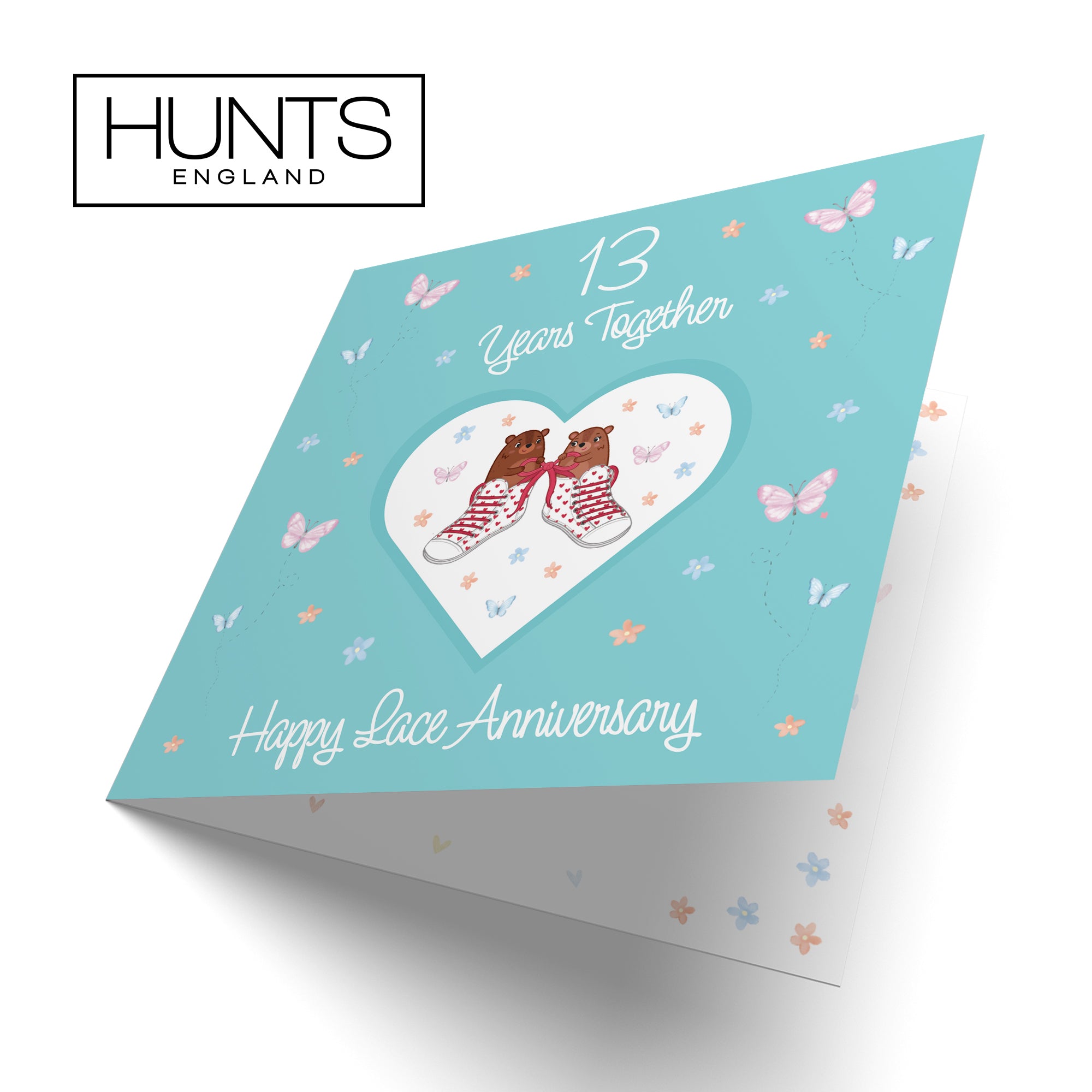 13th Anniversary Card Lace Romantic Meadows