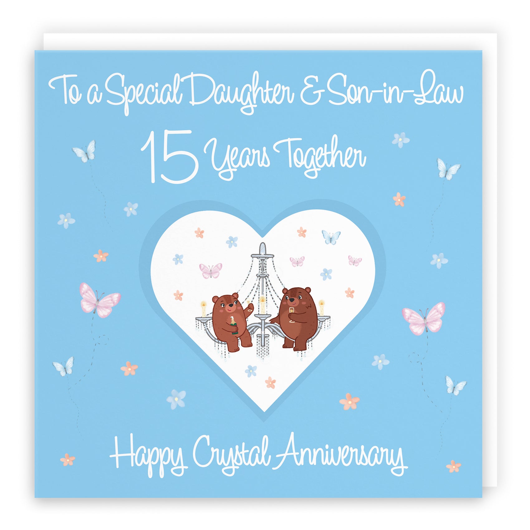 15th Daughter & Son-in-Law Anniversary Card Romantic Meadows