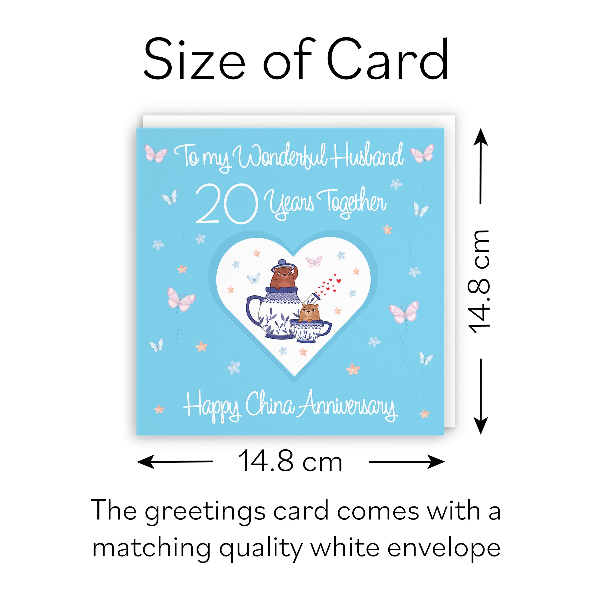20th Husband Anniversary Card China Romantic Meadows