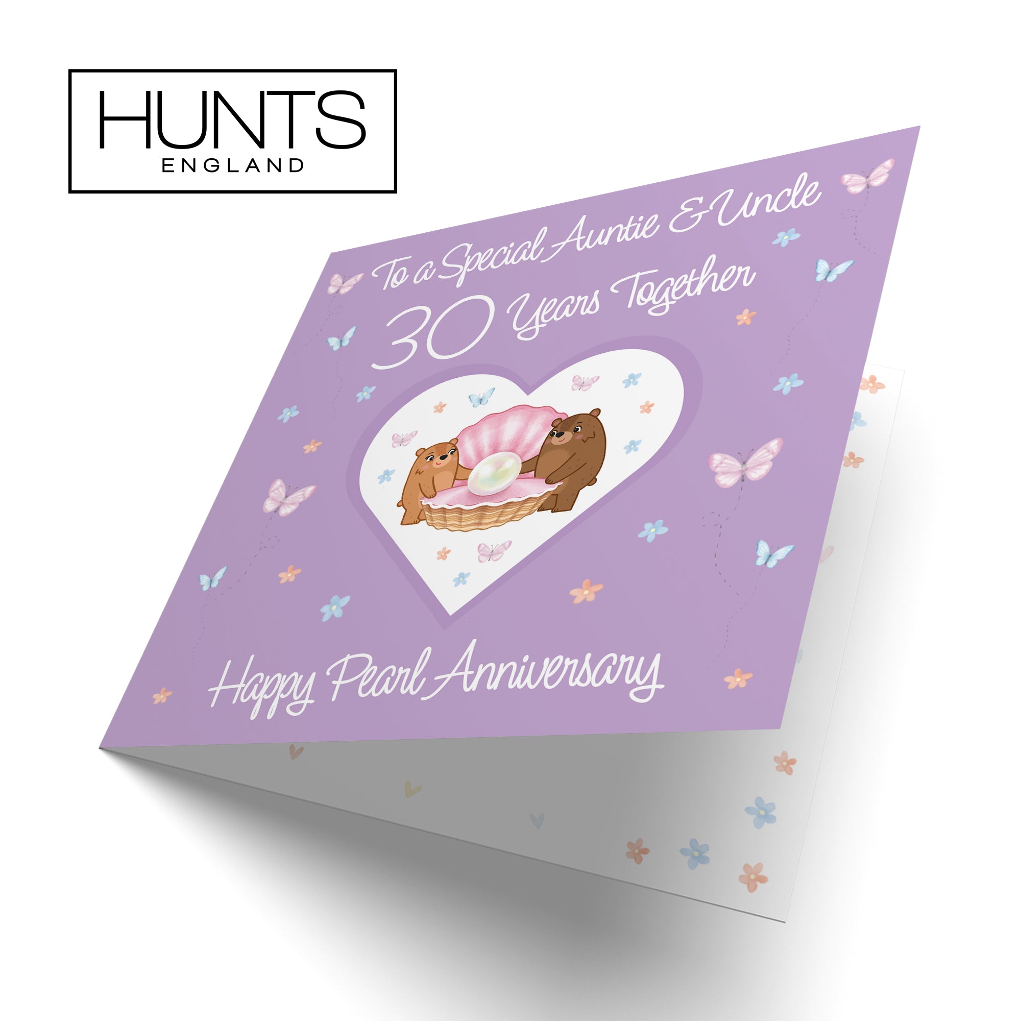 30th Auntie & Uncle Anniversary Card Romantic Meadows