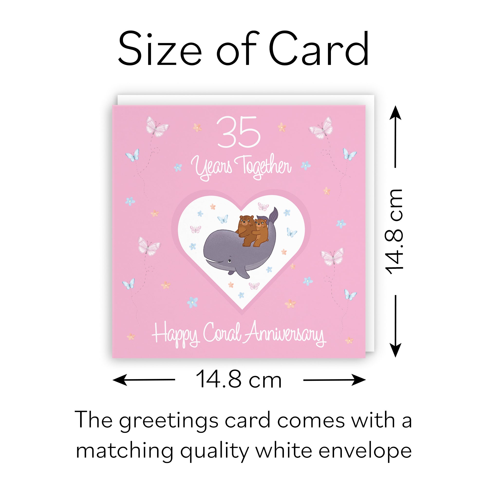 35th Anniversary Card Coral Romantic Meadows
