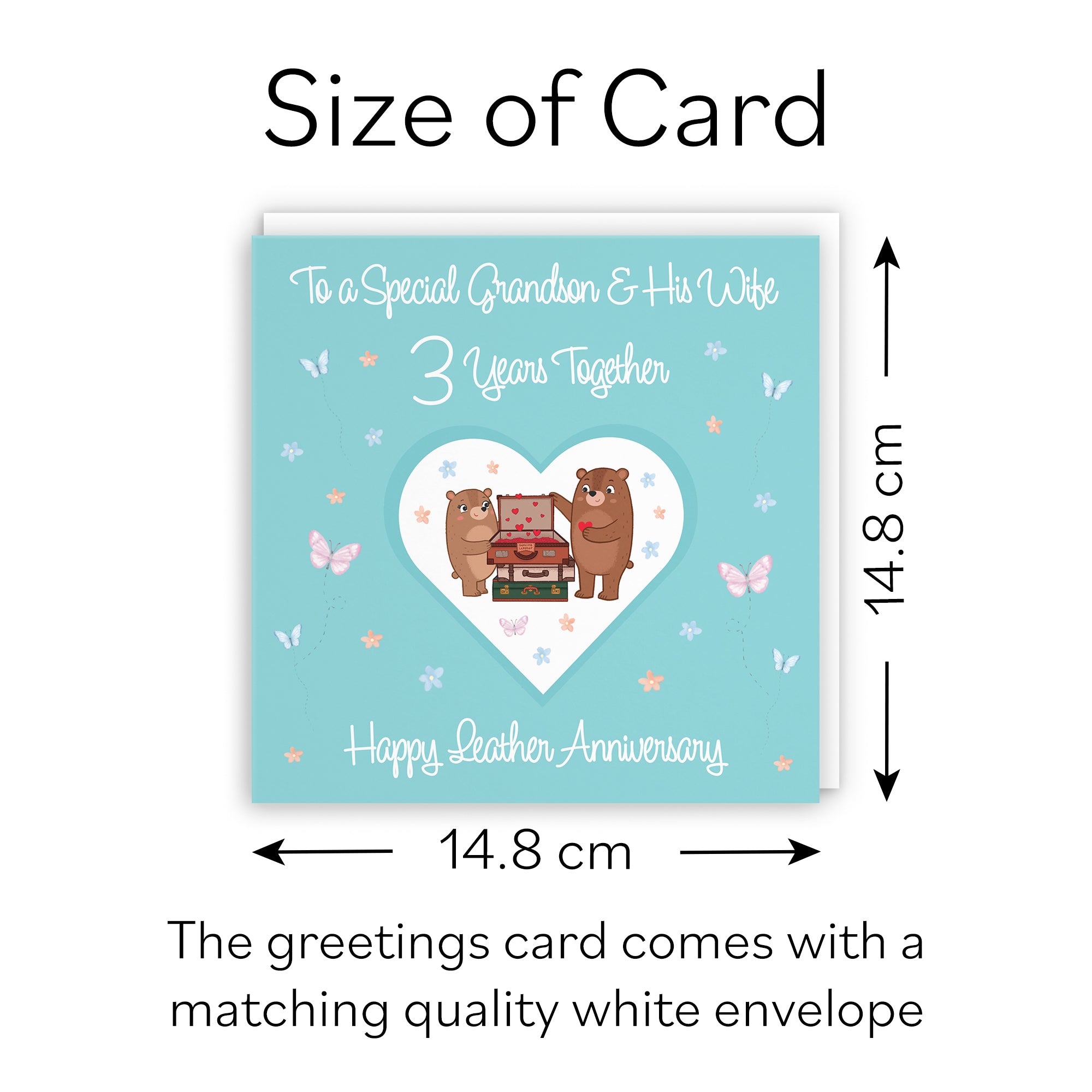 3rd Grandson & Wife Anniversary Card Romantic Meadows