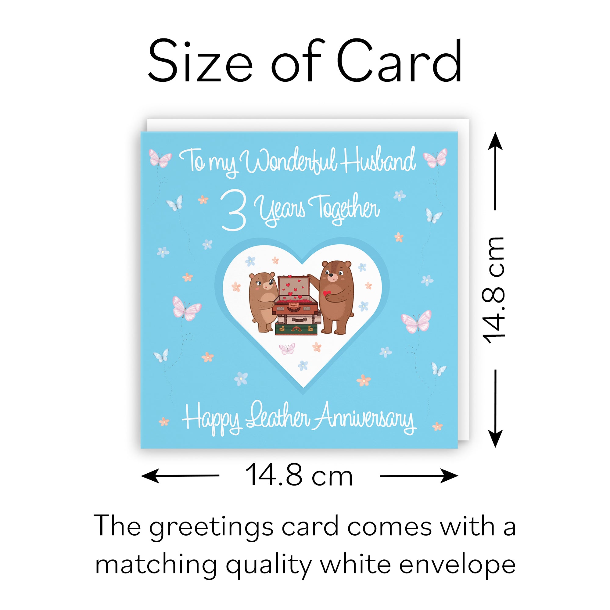 3rd Husband Anniversary Card Leather Romantic Meadows