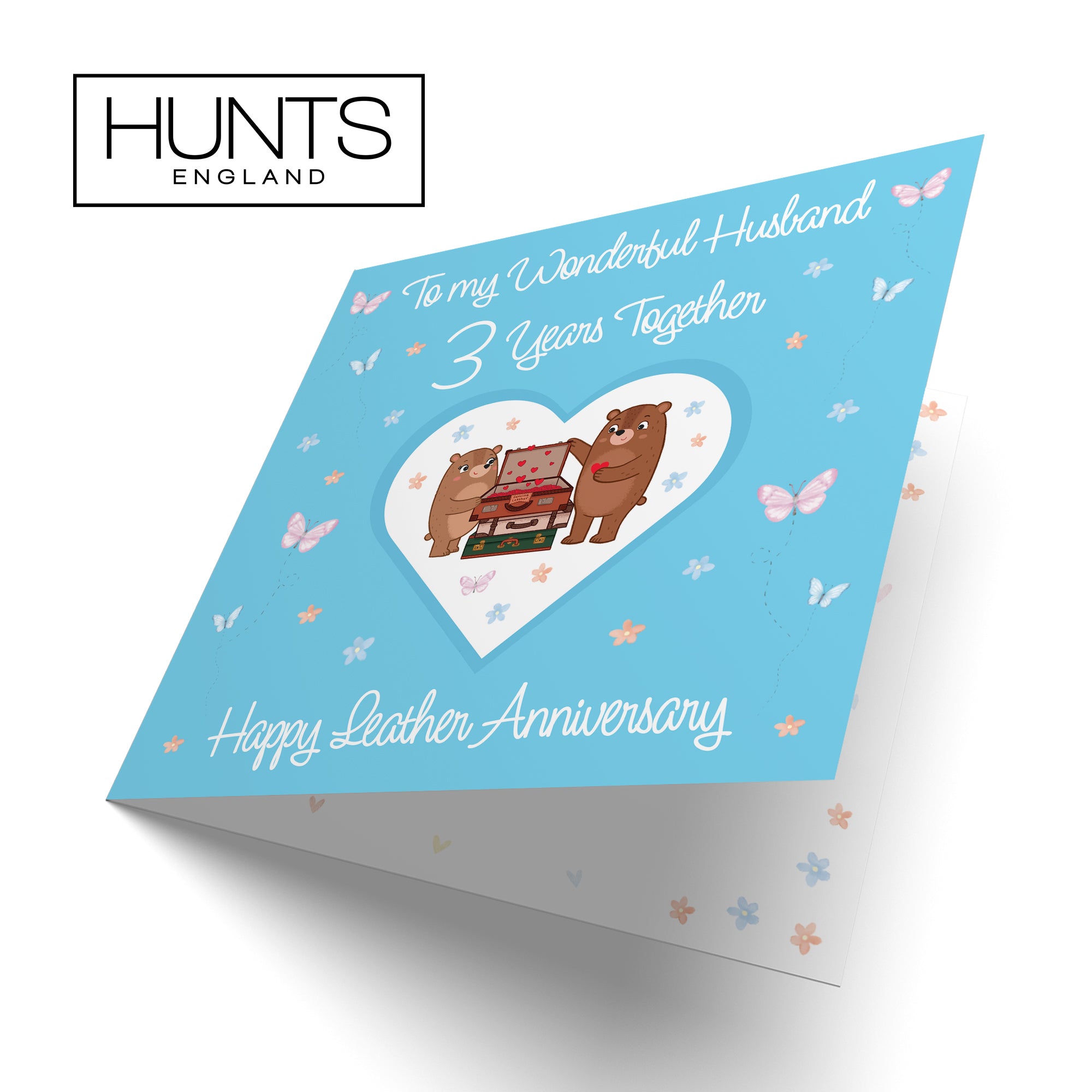 3rd Husband Anniversary Card Leather Romantic Meadows