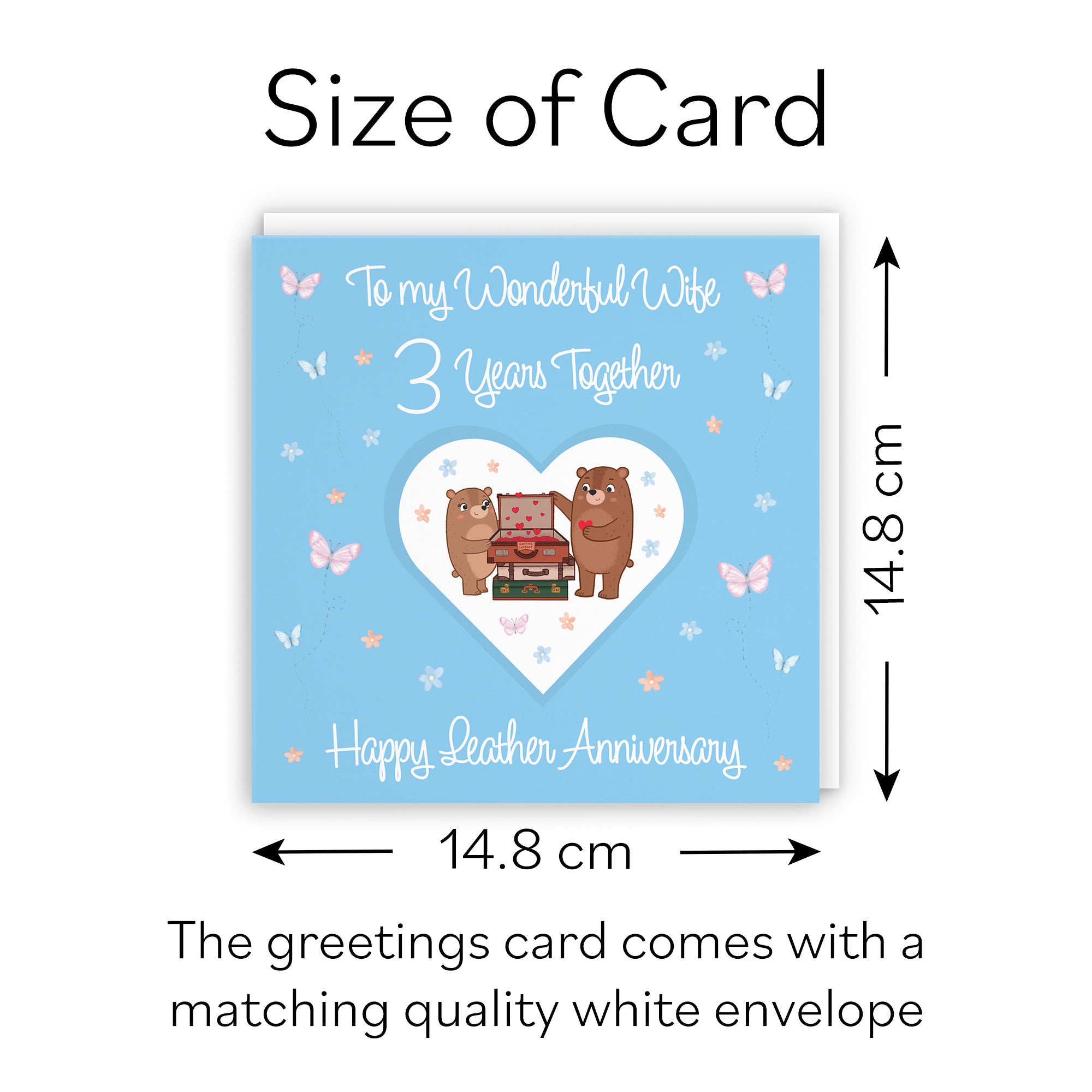 3rd Wife Anniversary Card Leather Romantic Meadows