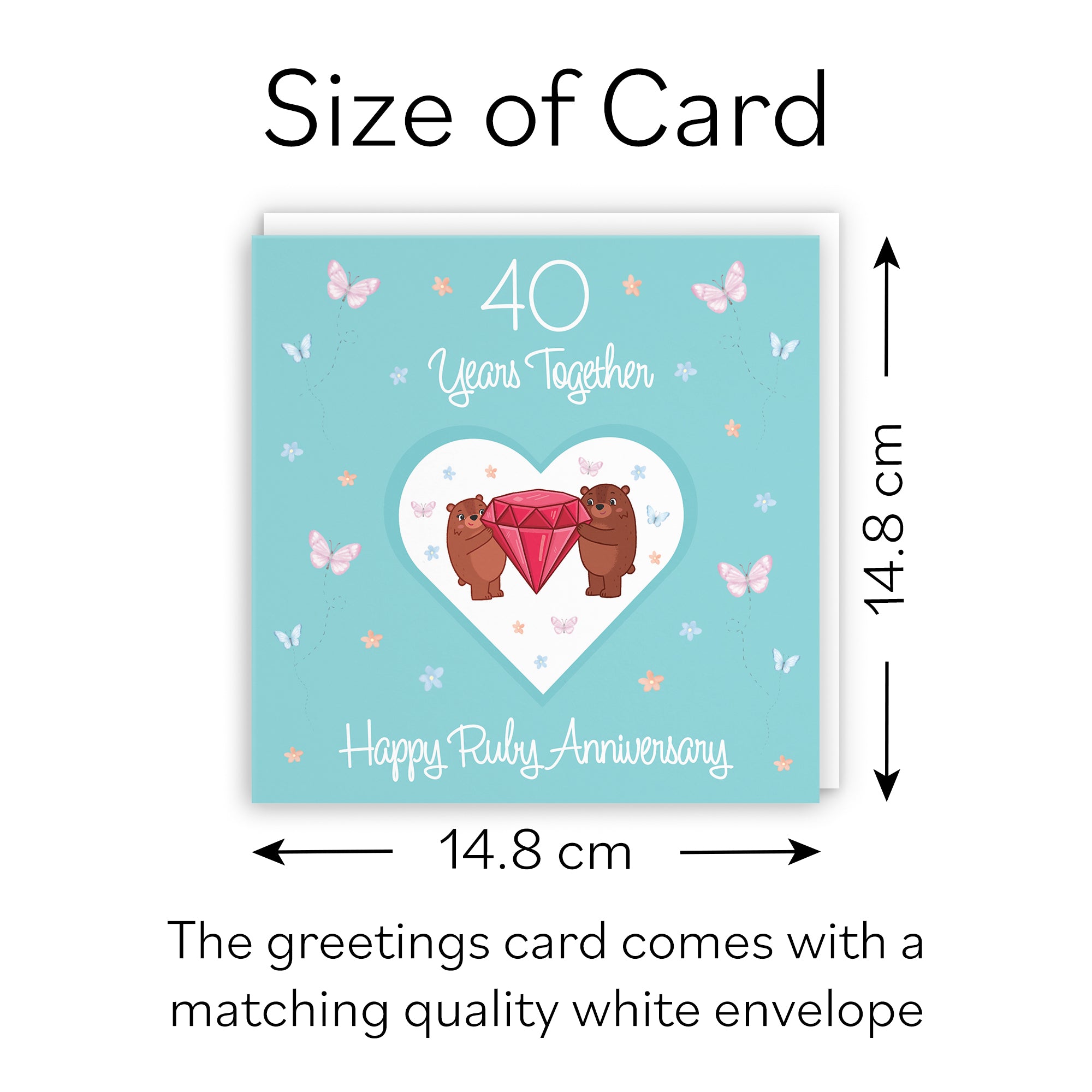 40th Anniversary Card Ruby Romantic Meadows