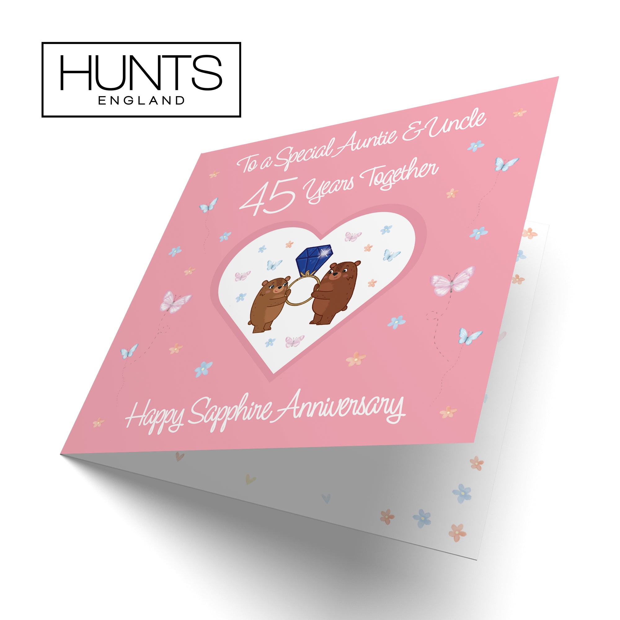 45th Auntie & Uncle Anniversary Card Romantic Meadows
