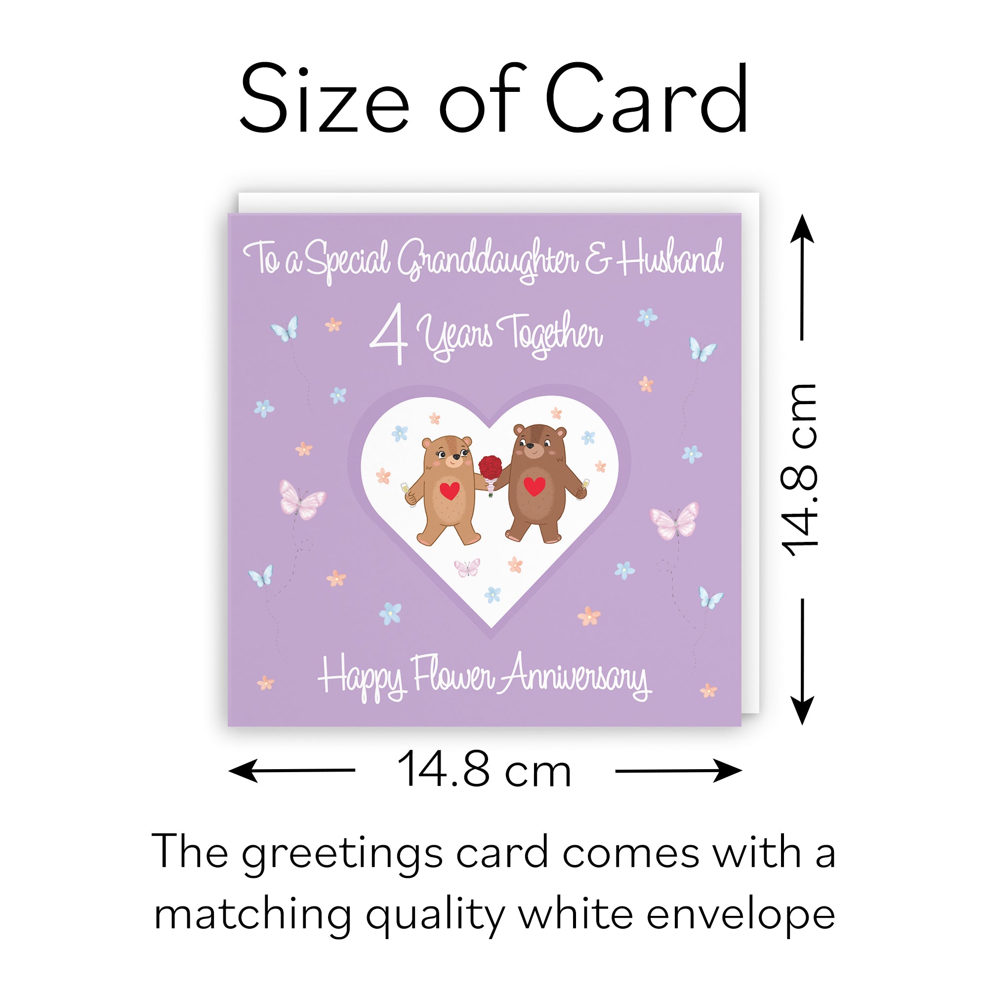4th Granddaughter & Husband Anniversary Card Romantic Meadows