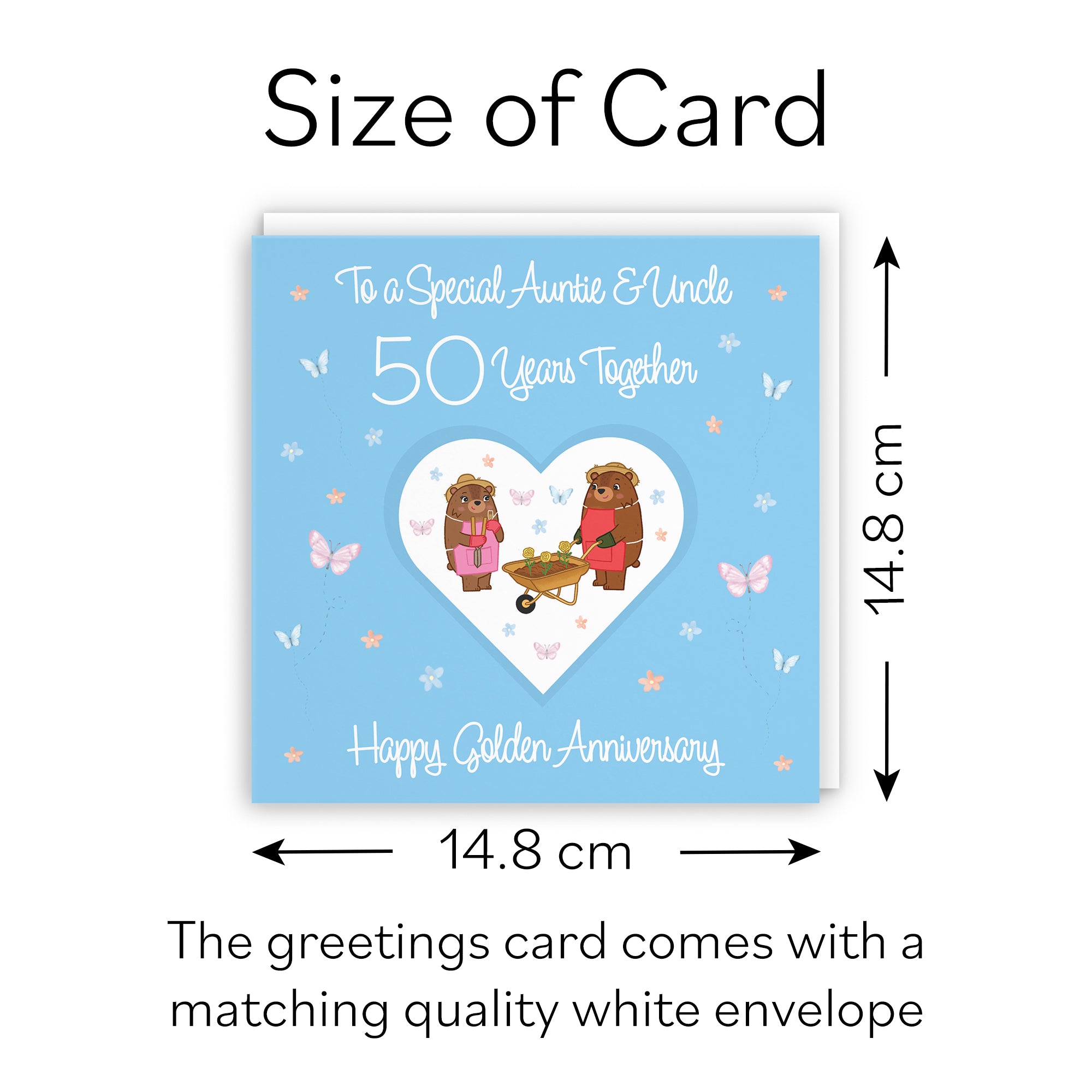 50th Auntie & Uncle Anniversary Card Romantic Meadows