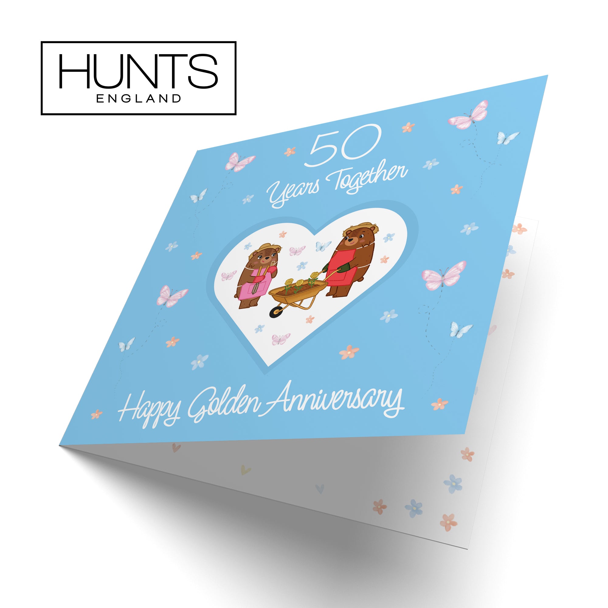 50th Anniversary Card Golden Romantic Meadows