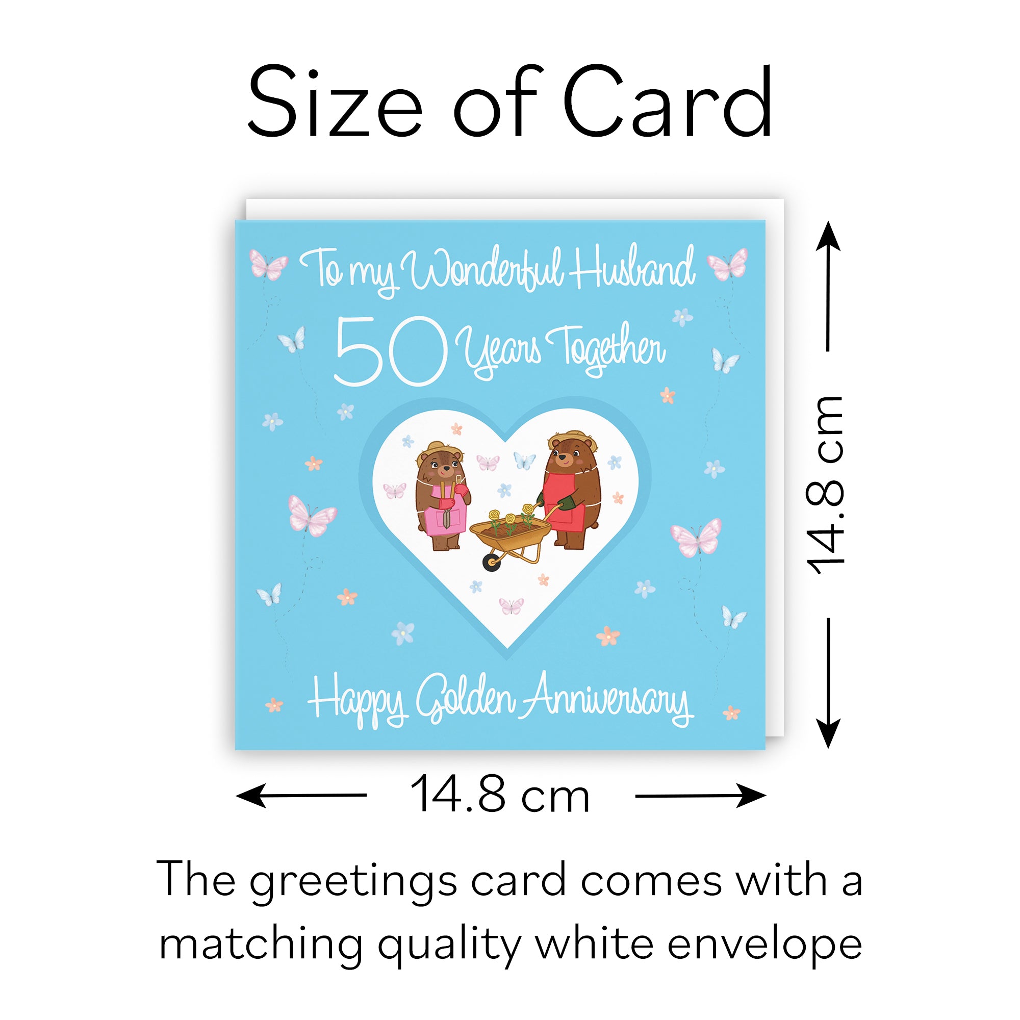 50th Husband Anniversary Card Golden Romantic Meadows