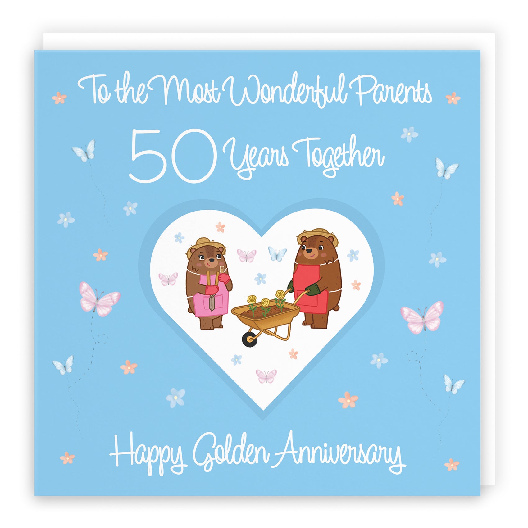 50th Parents Anniversary Card Romantic Meadows