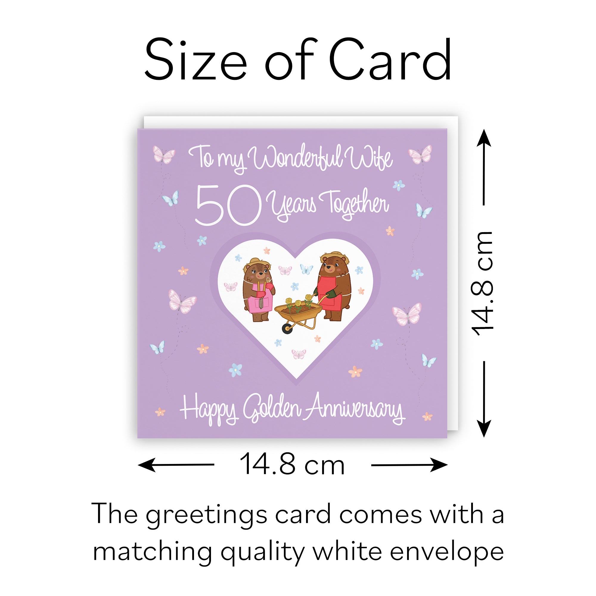 50th Wife Anniversary Card Golden Romantic Meadows