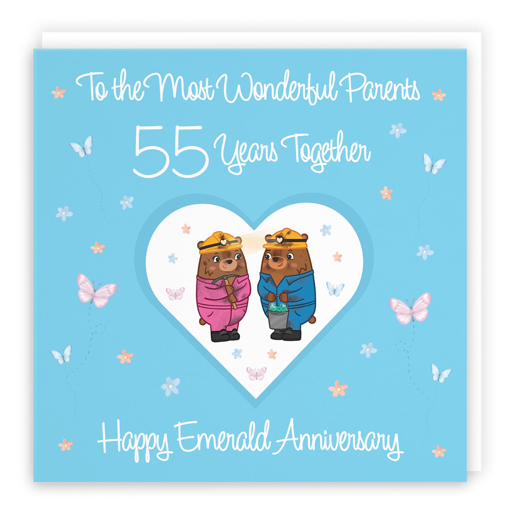 55th Parents Anniversary Card Romantic Meadows