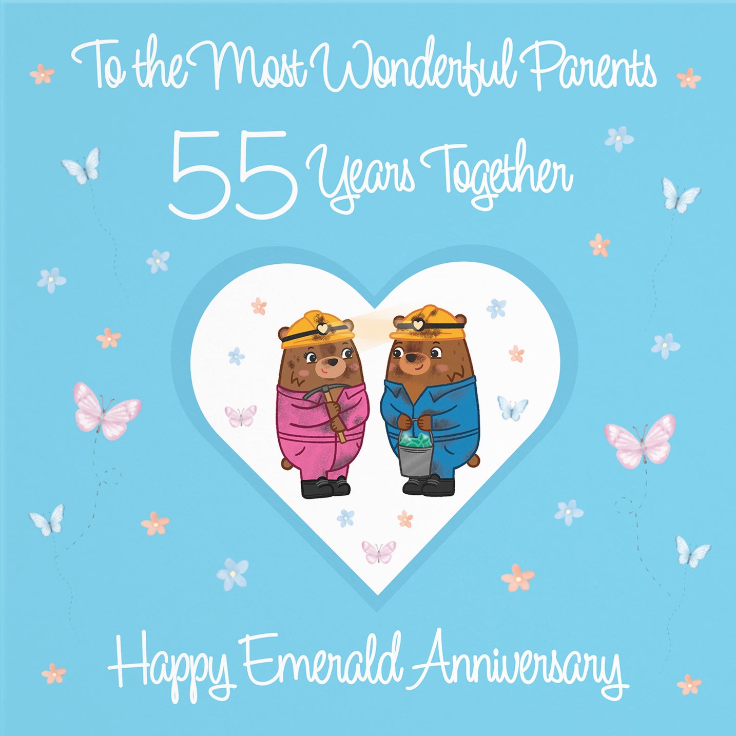 55th Parents Anniversary Card Romantic Meadows