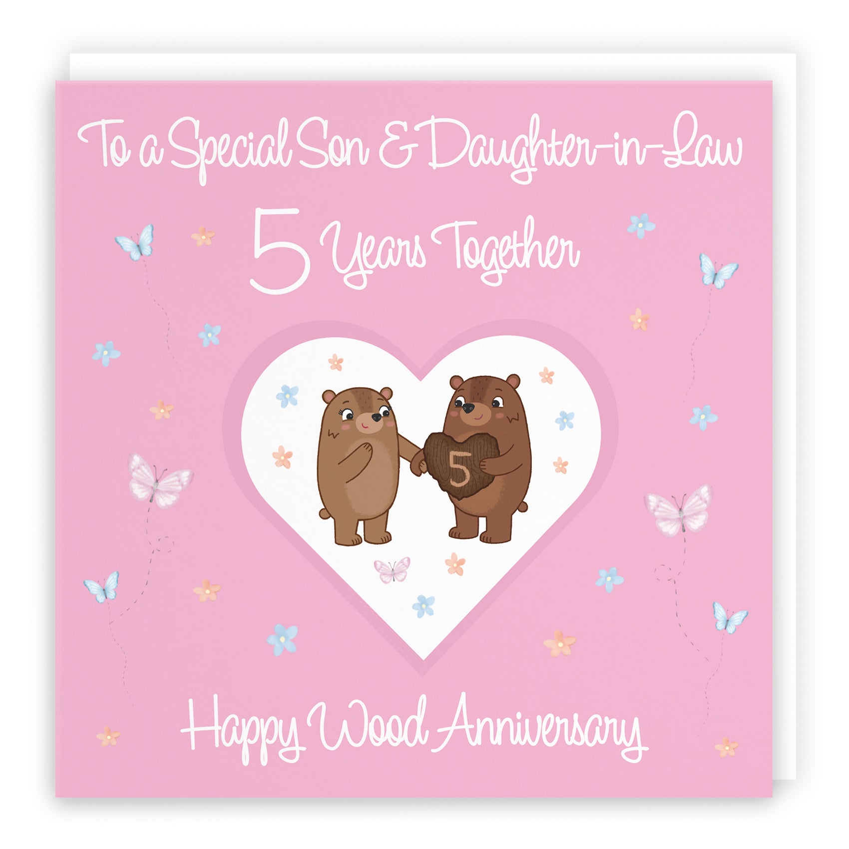 5th Son & Daughter-in-Law Anniversary Card Romantic Meadows