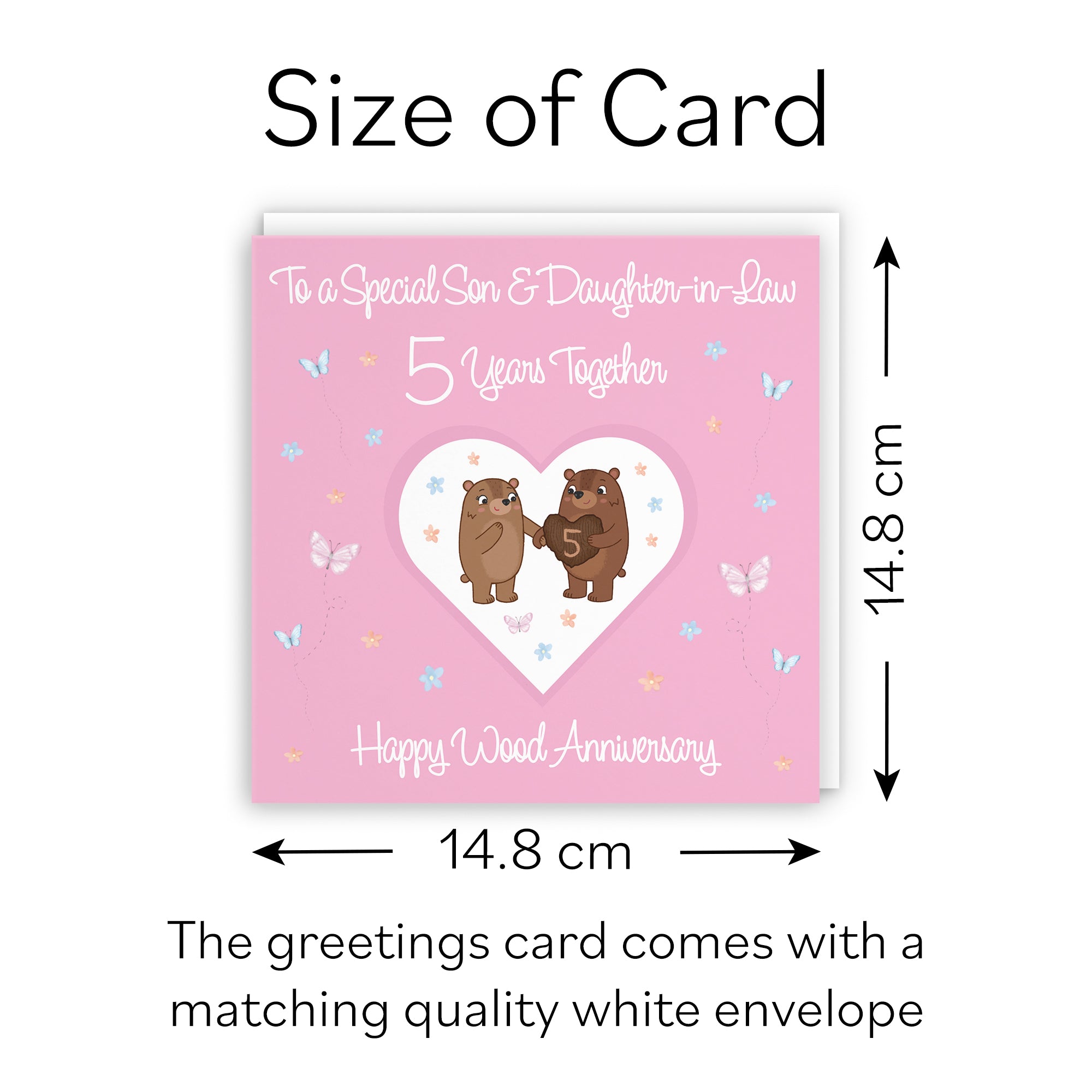 5th Son & Daughter-in-Law Anniversary Card Romantic Meadows