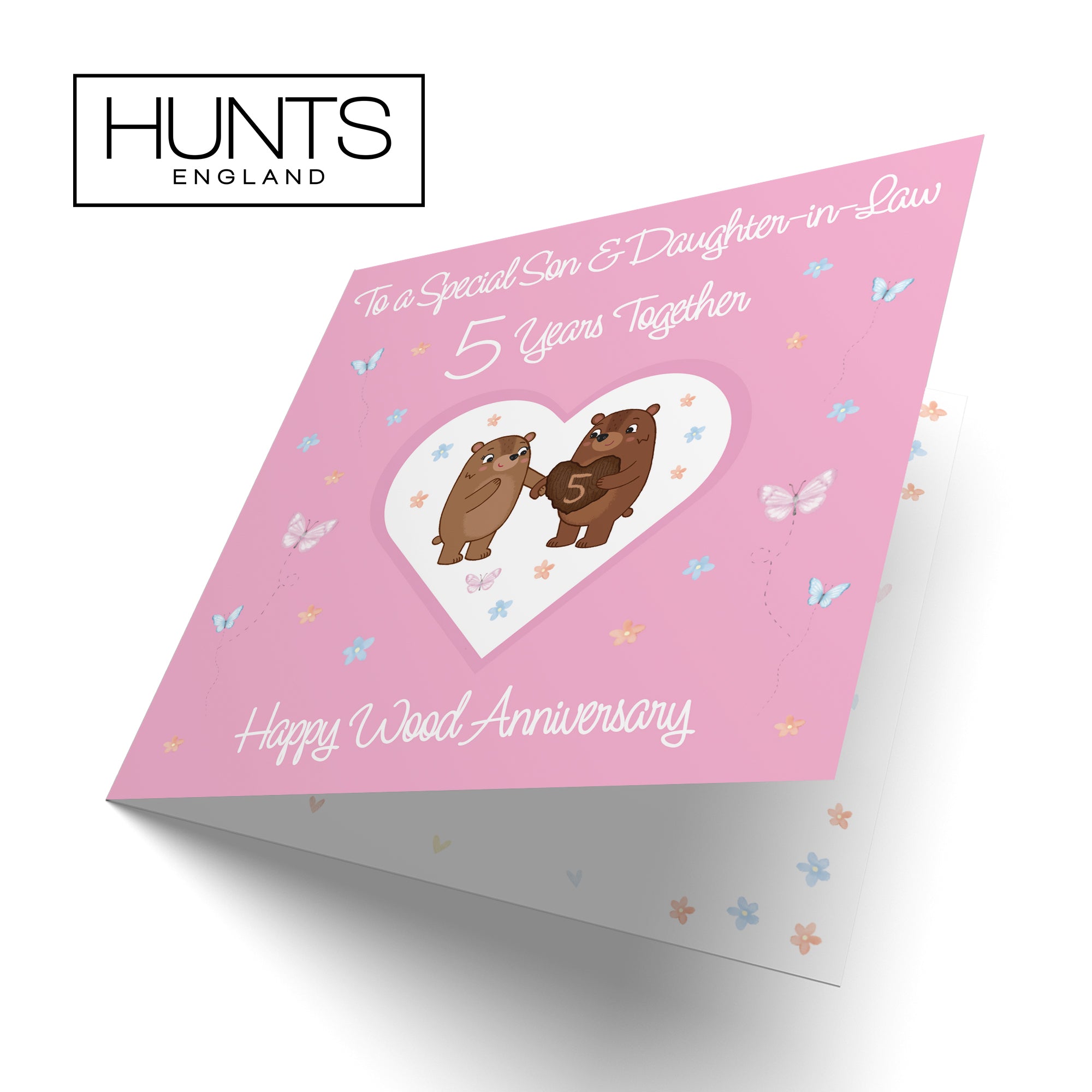 5th Son & Daughter-in-Law Anniversary Card Romantic Meadows