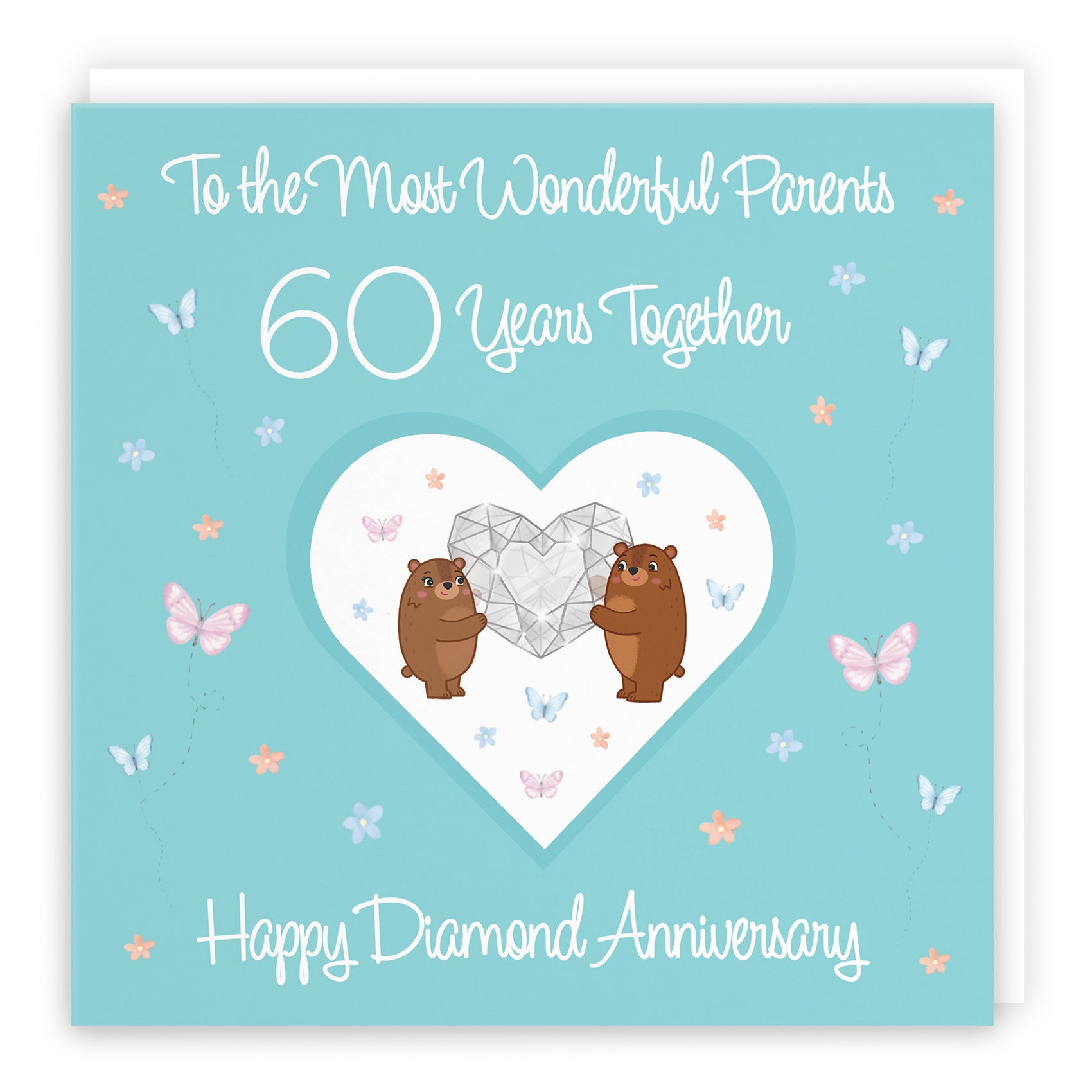 60th Parents Anniversary Card Romantic Meadows