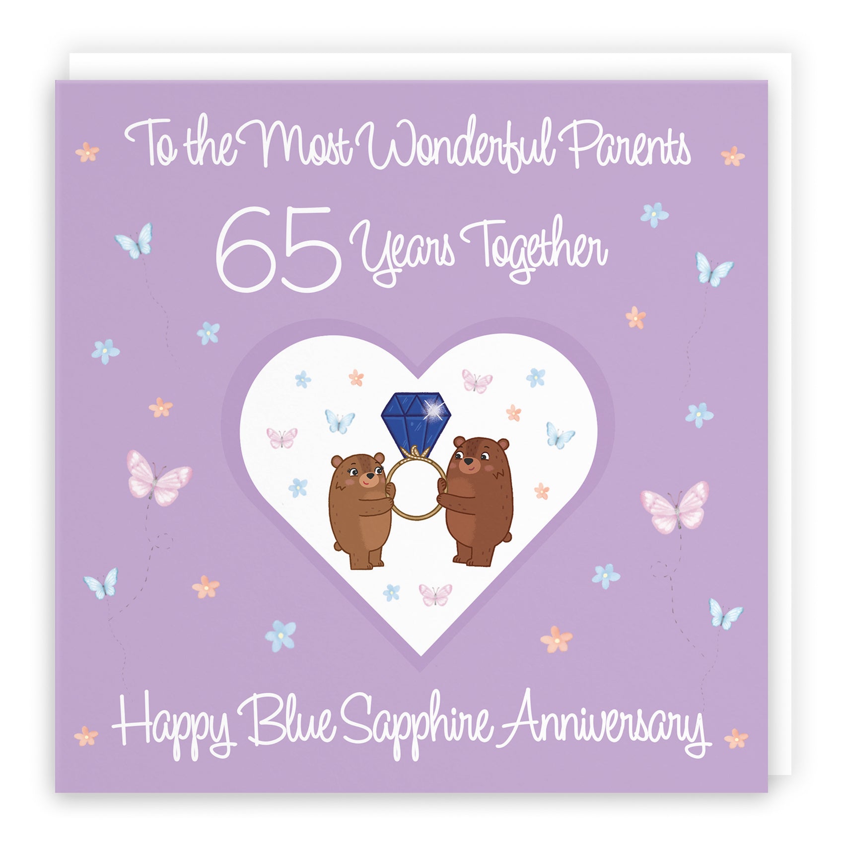 65th Parents Anniversary Card Romantic Meadows