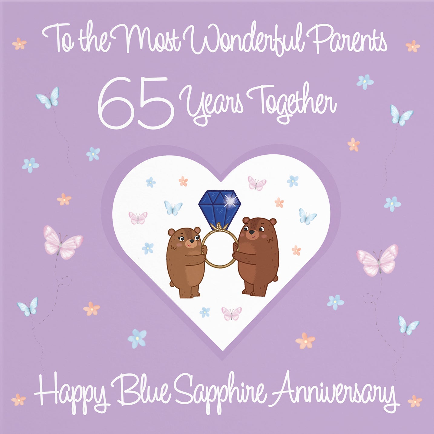 65th Parents Anniversary Card Romantic Meadows