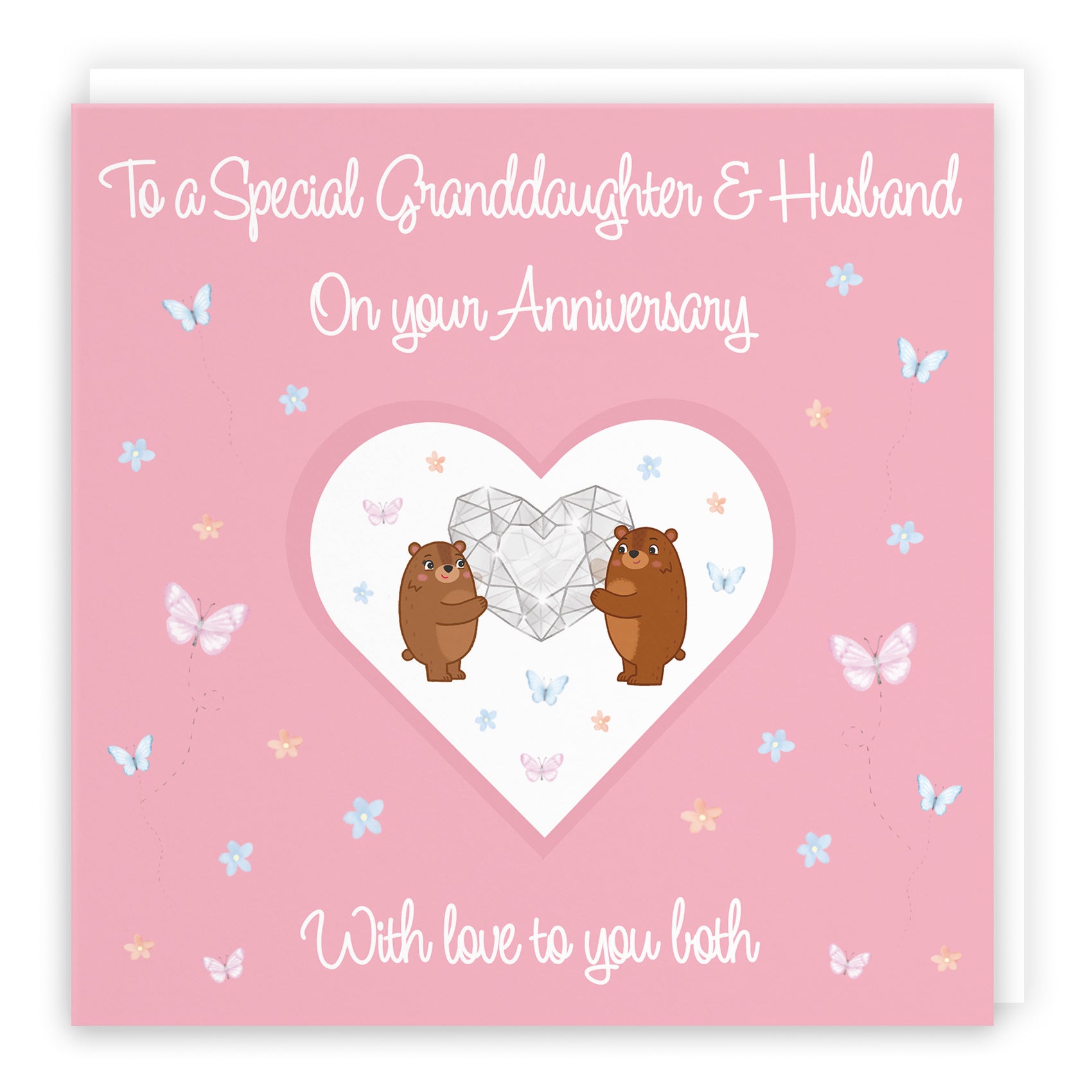 Granddaughter And Husband Anniversary Card Romantic Meadows